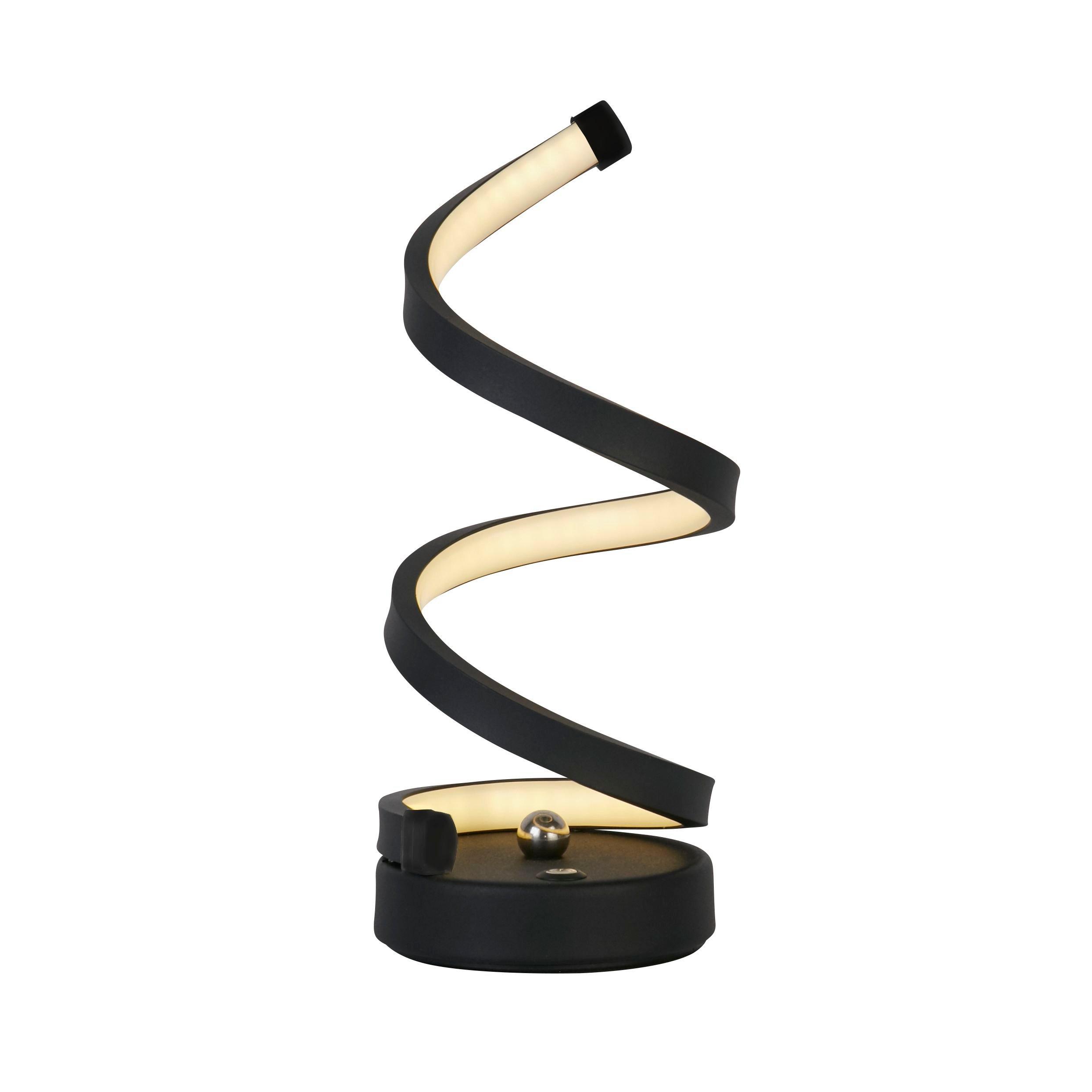 Black - Lighting Collection - Rechrageable Black Sculptural LED Table Lamp - 1