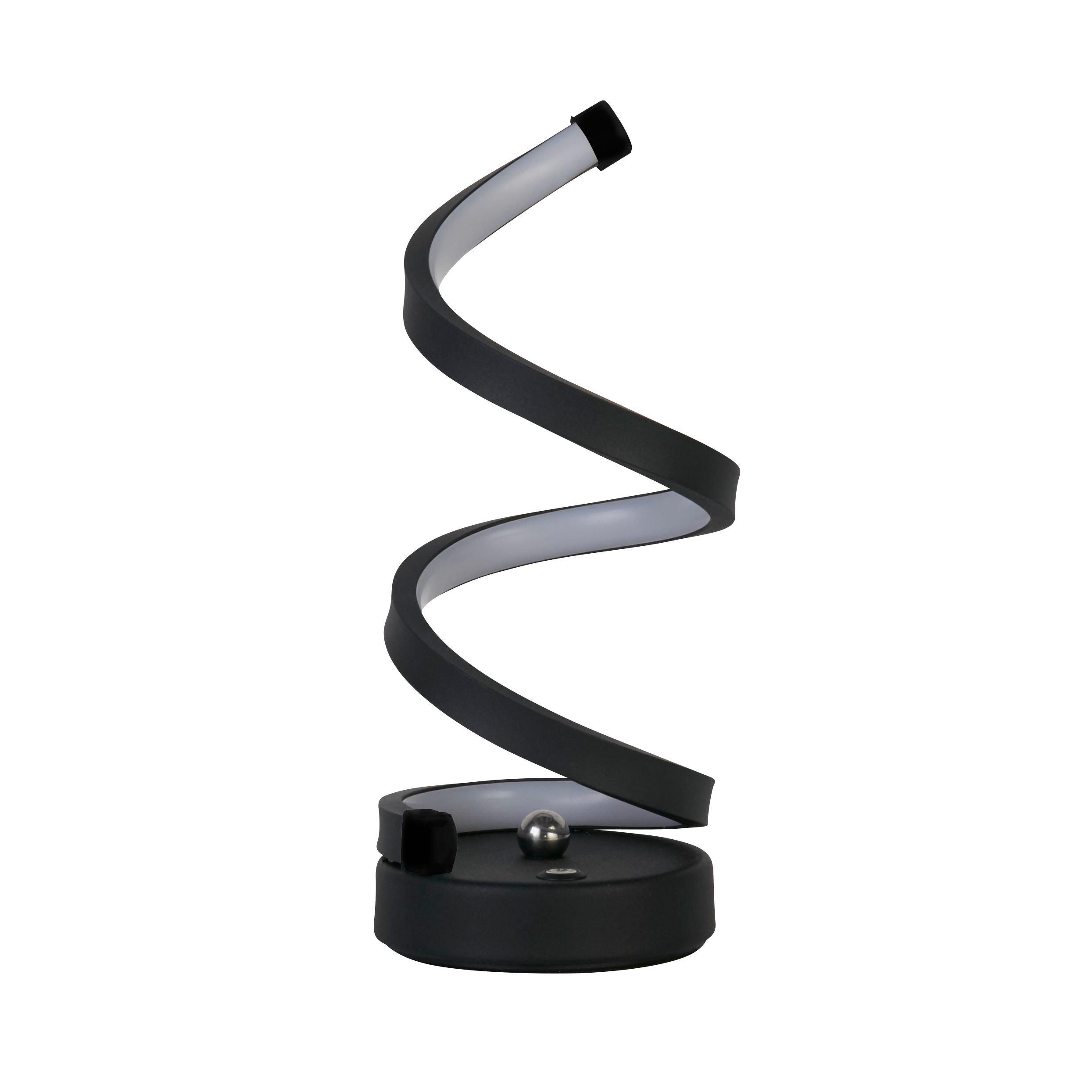 Black - Lighting Collection - Rechrageable Black Sculptural LED Table Lamp - 2