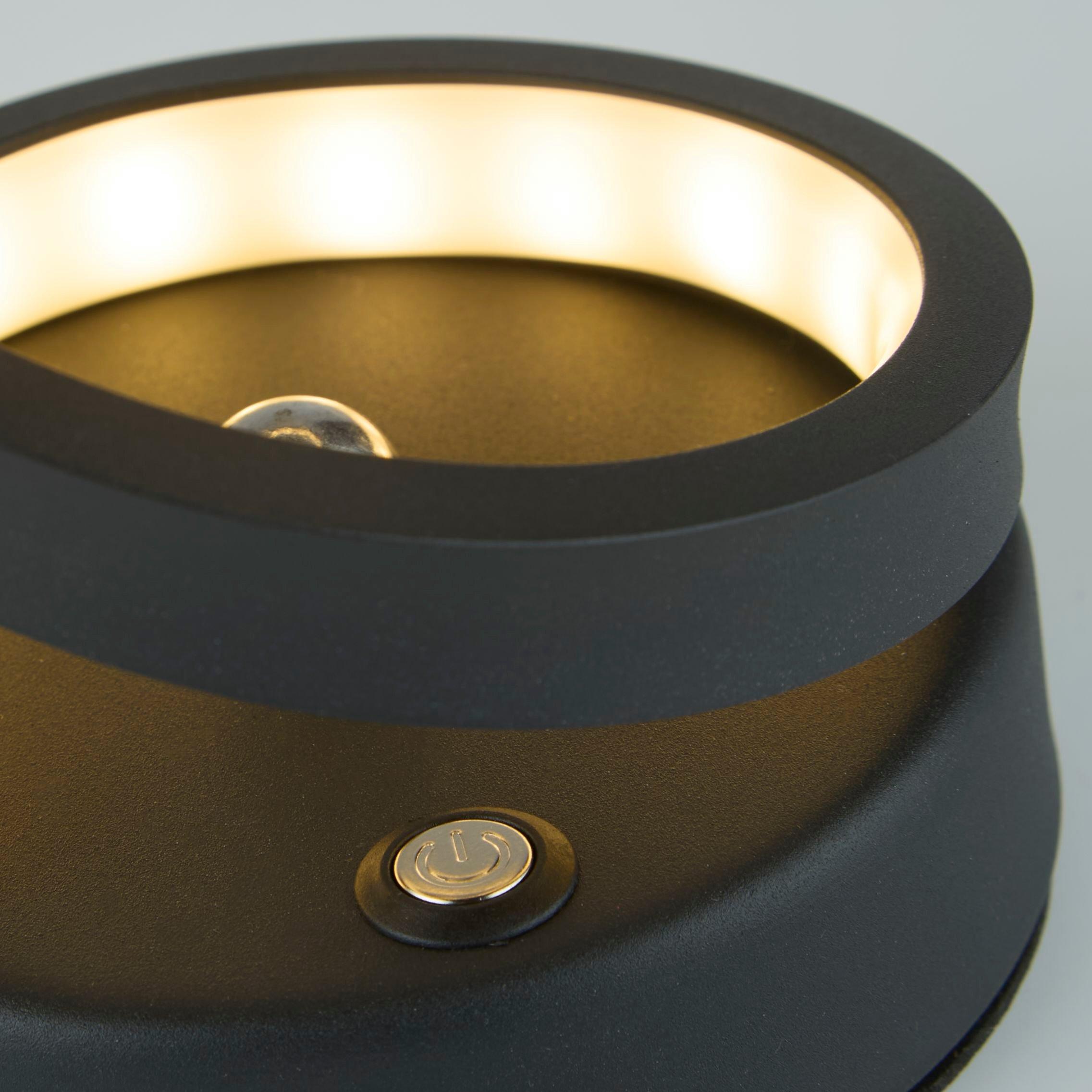 Black - Lighting Collection - Rechrageable Black Sculptural LED Table Lamp - 3