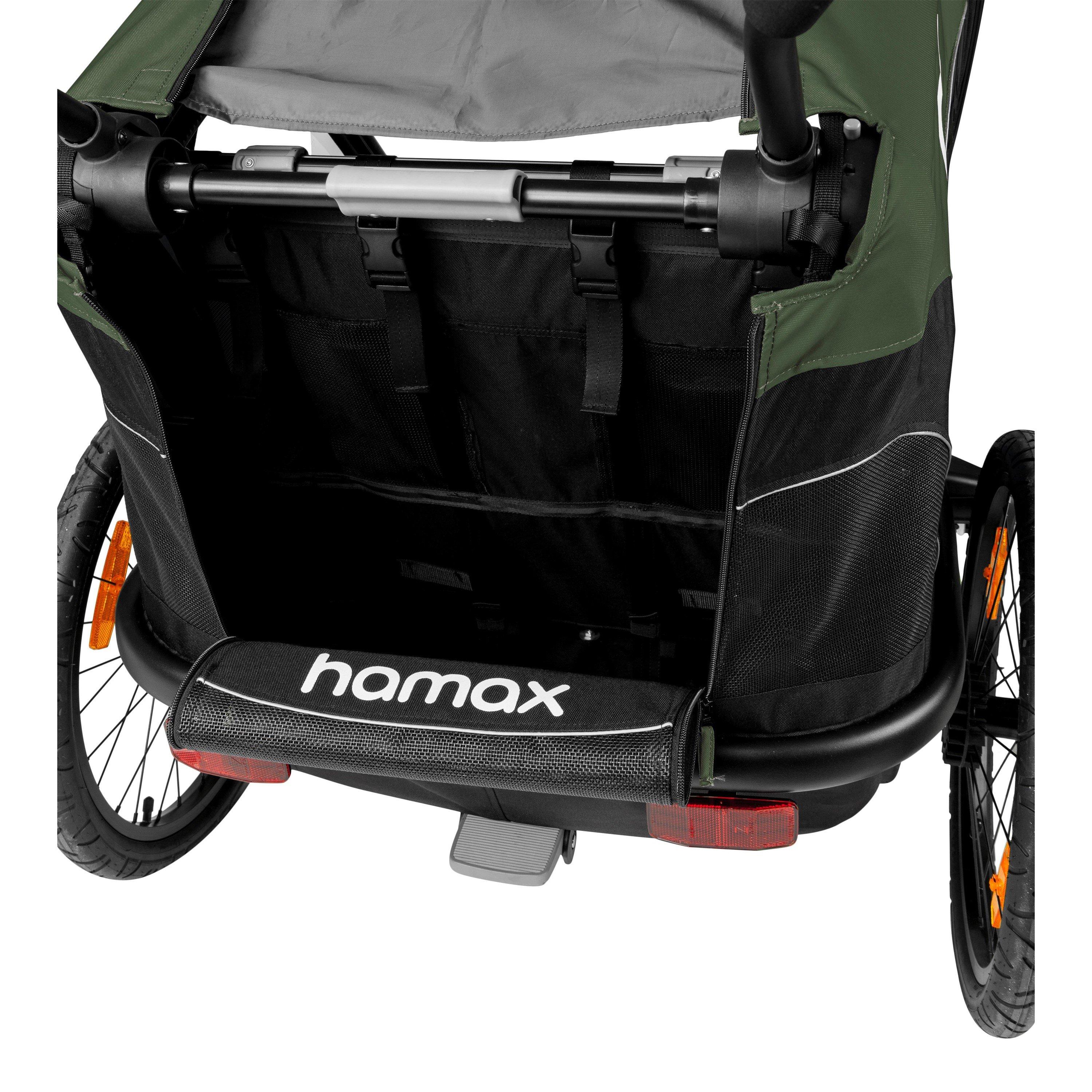 Green/Black - Hamax - Outback Twin Child Bike Trailer - 3
