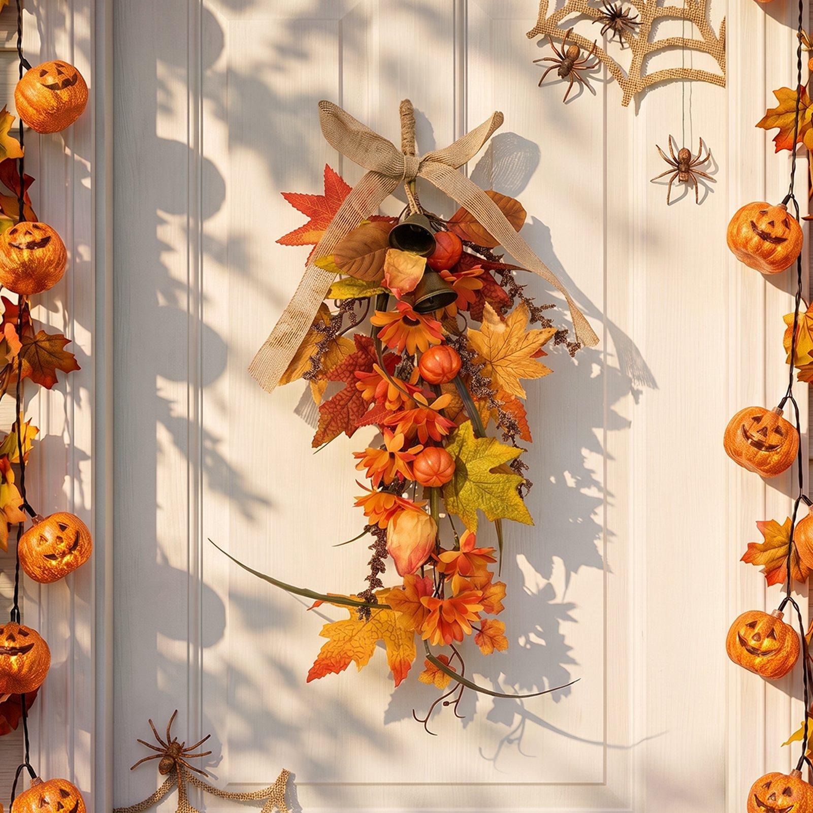 Orange - LIFE IDEAS - Fall Harvest Teardrop Door Swag - 1