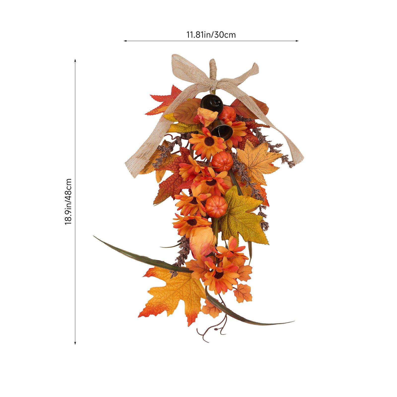 Orange - LIFE IDEAS - Fall Harvest Teardrop Door Swag - 2