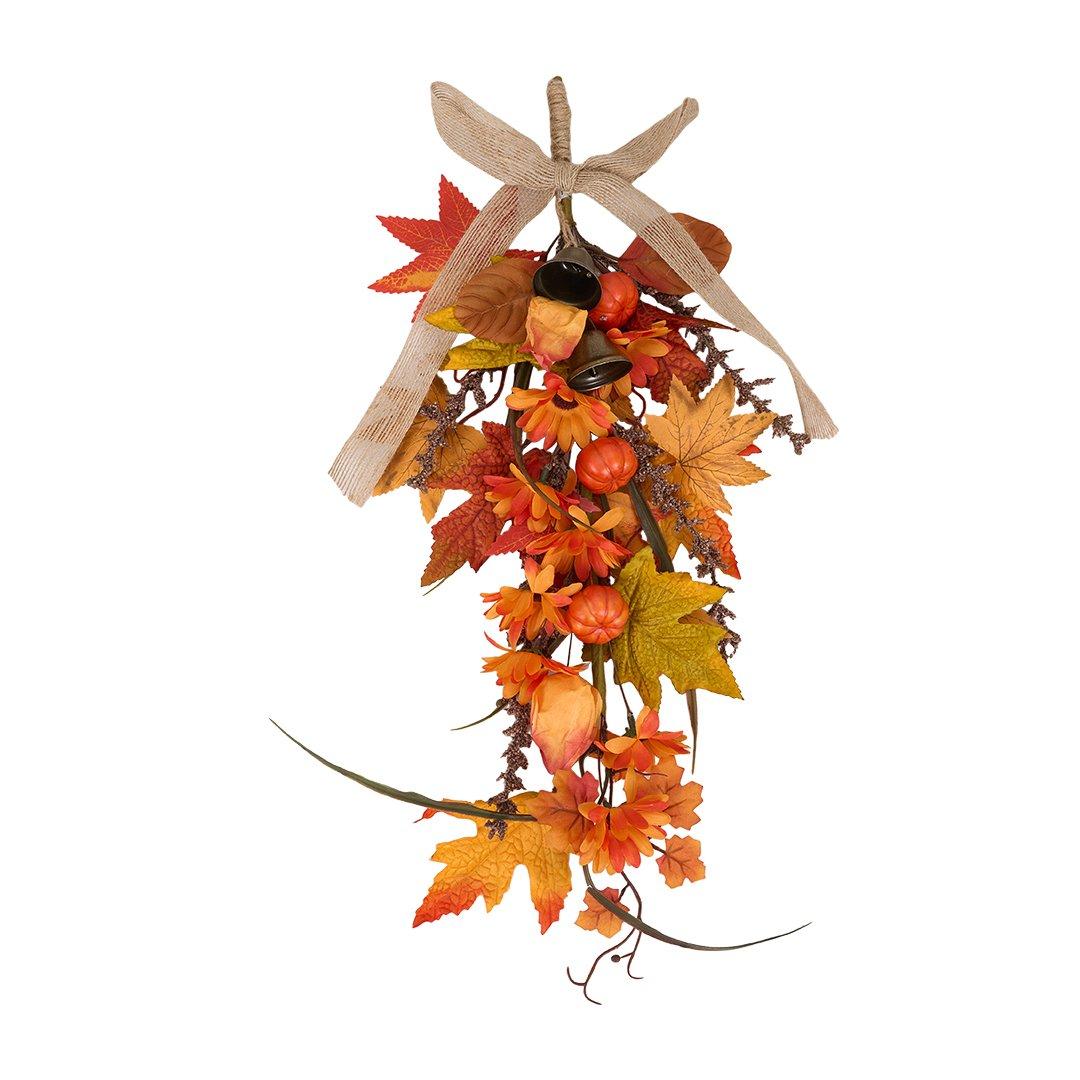 Orange - LIFE IDEAS - Fall Harvest Teardrop Door Swag - 3