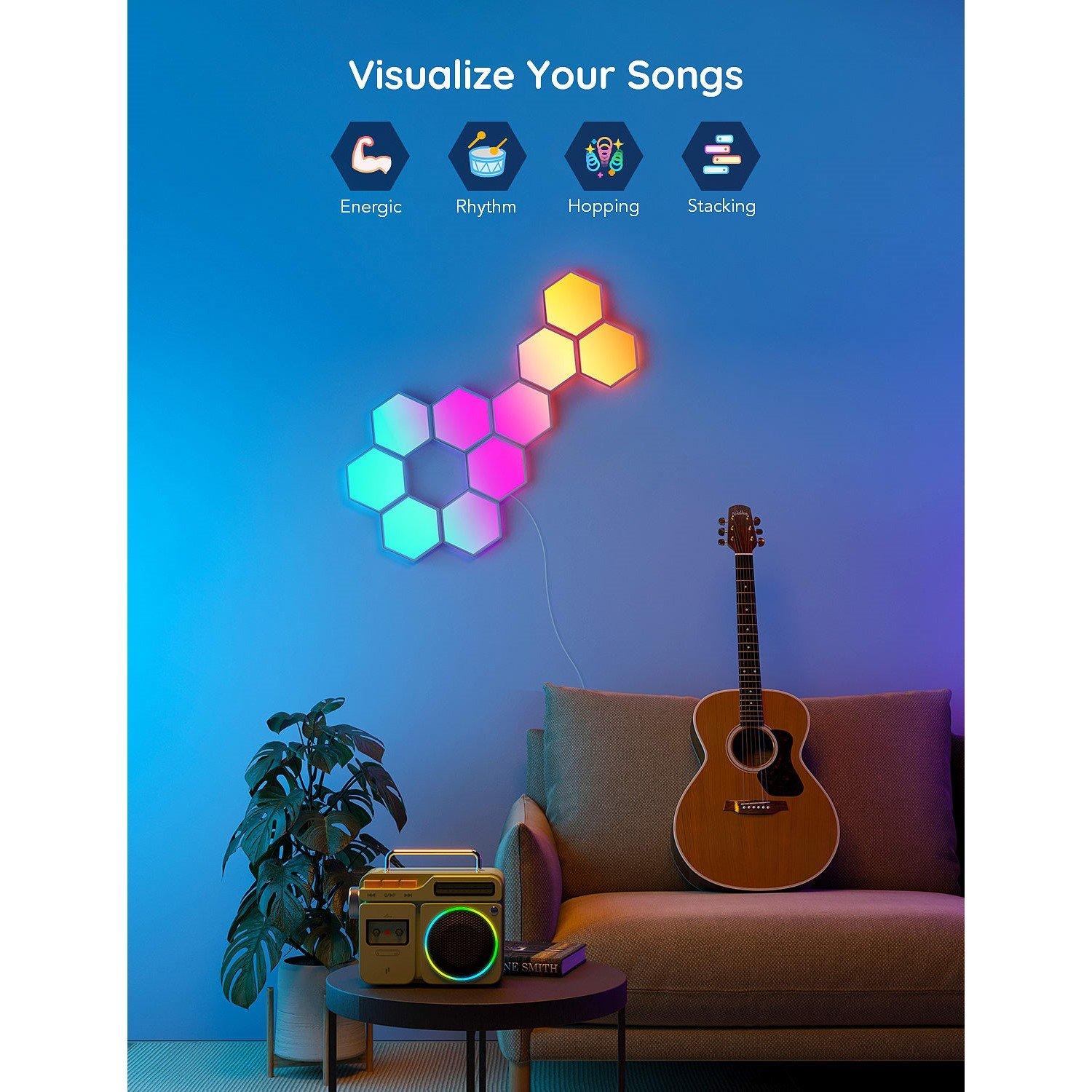 Zilver / Wit - GOVEE - Glide Hexa Light Panels (10 Pack) - 5