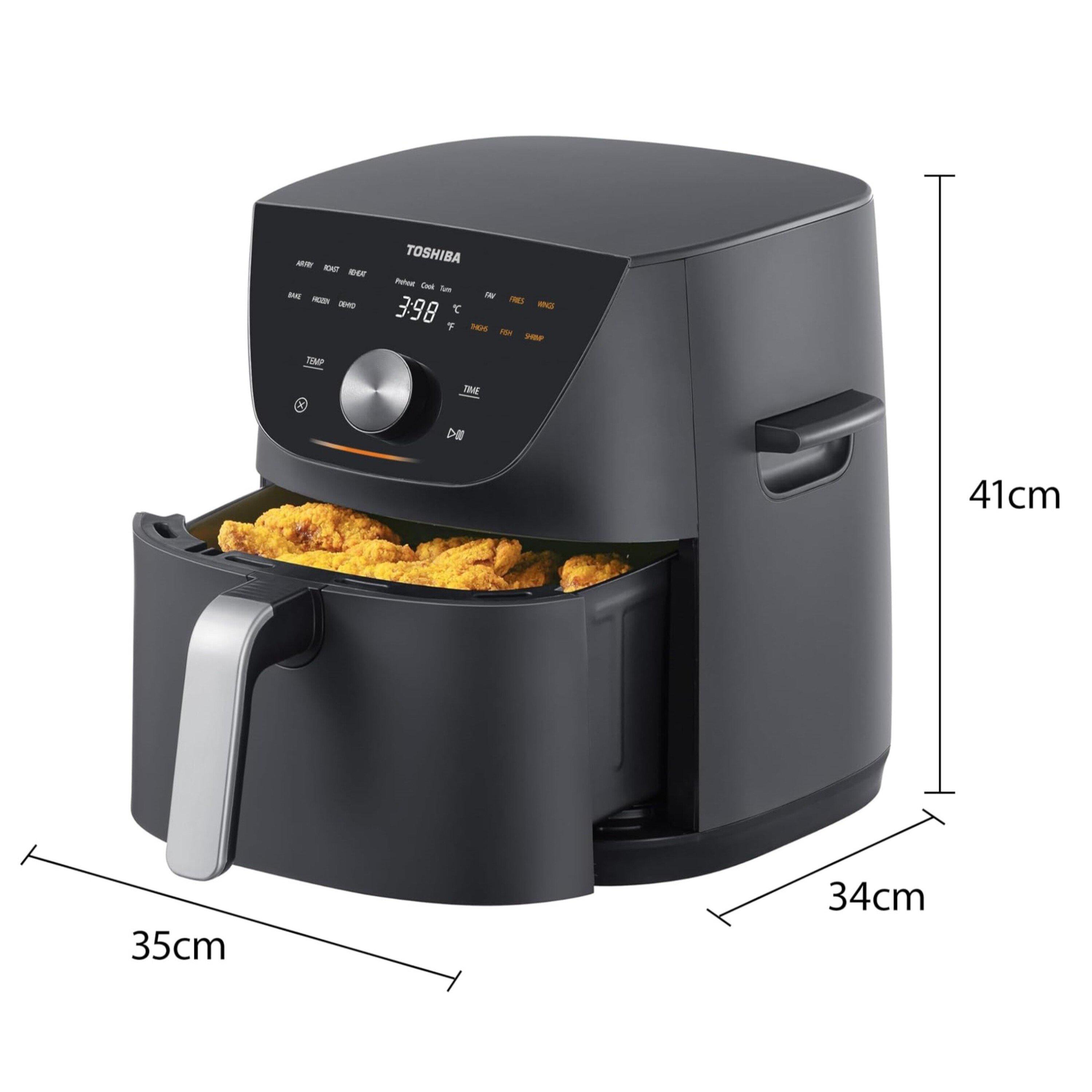 Black - Toshiba - 7.4L Air Fryer with Touch Screen - 4
