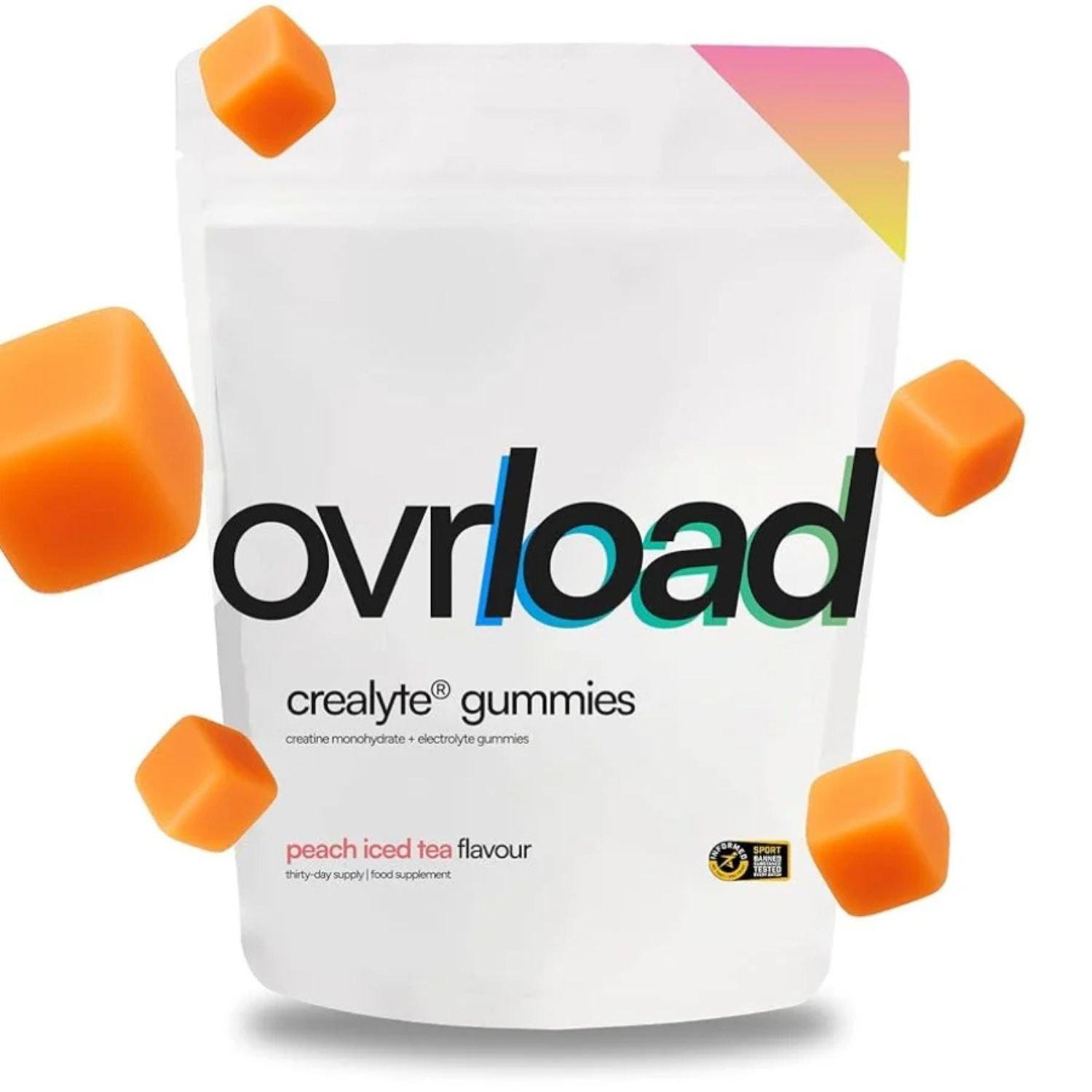 Peach Iced Tea - Ovrload - Ovrload Crealyte Gummies - 495g Bag (90 gummies)