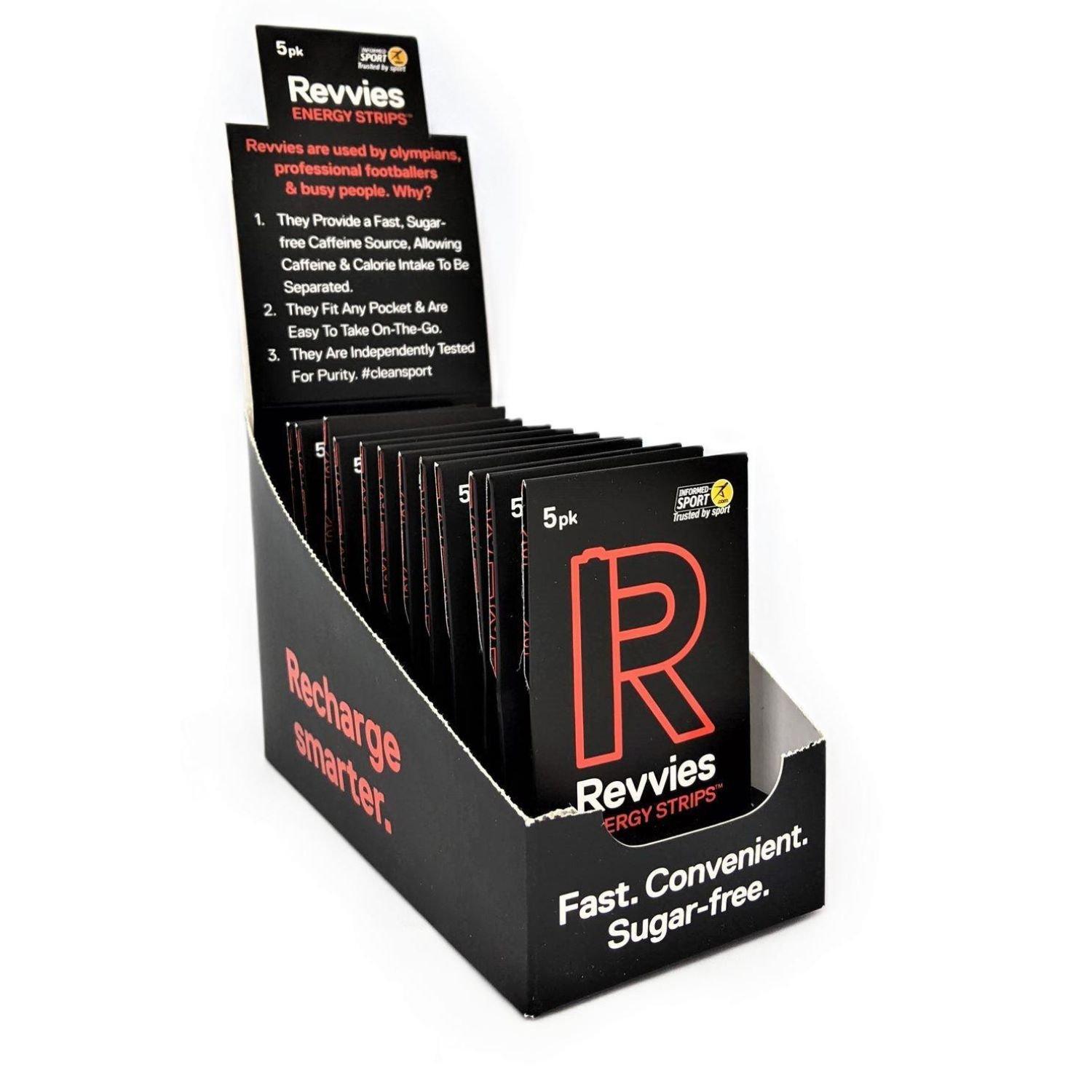 Tropical Hit - Revvies - Energy Strips 40mg of Caffeine (12 x 5 Pack) - 1