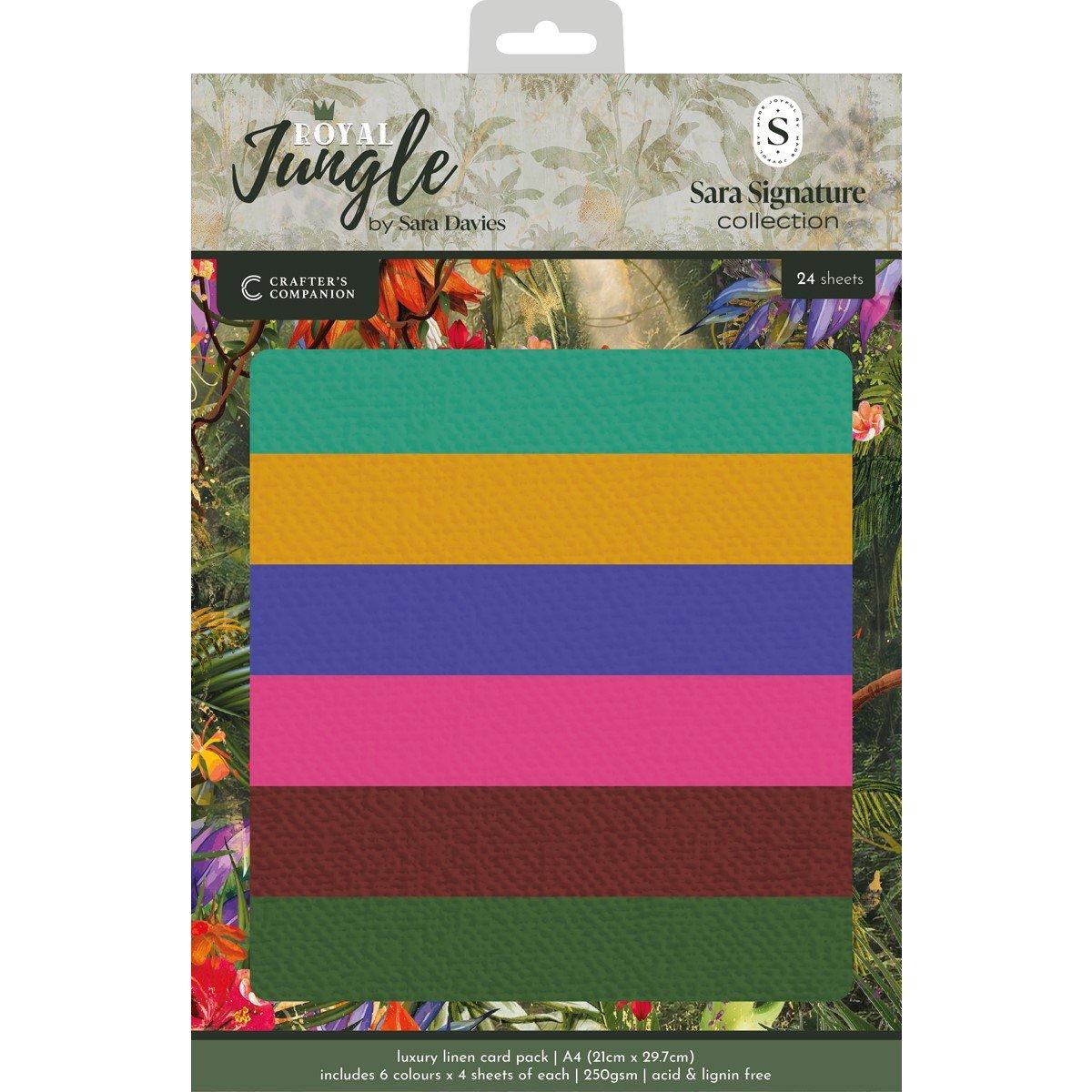 Multi - Crafters Companion - Sara Signature Royal Jungle Luxury Linen Pack - A4 - 1