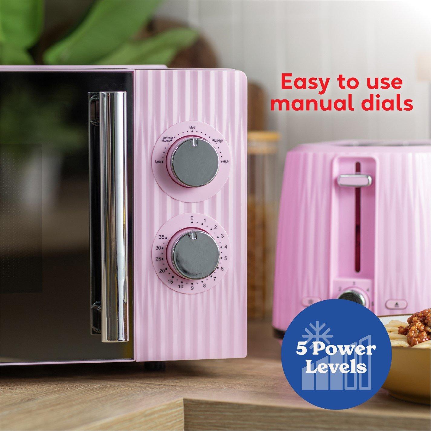 Raspberry Pink - Russell Hobbs - RHMM725RP Eden 17L Raspberry Pink Manual Microwave - 6