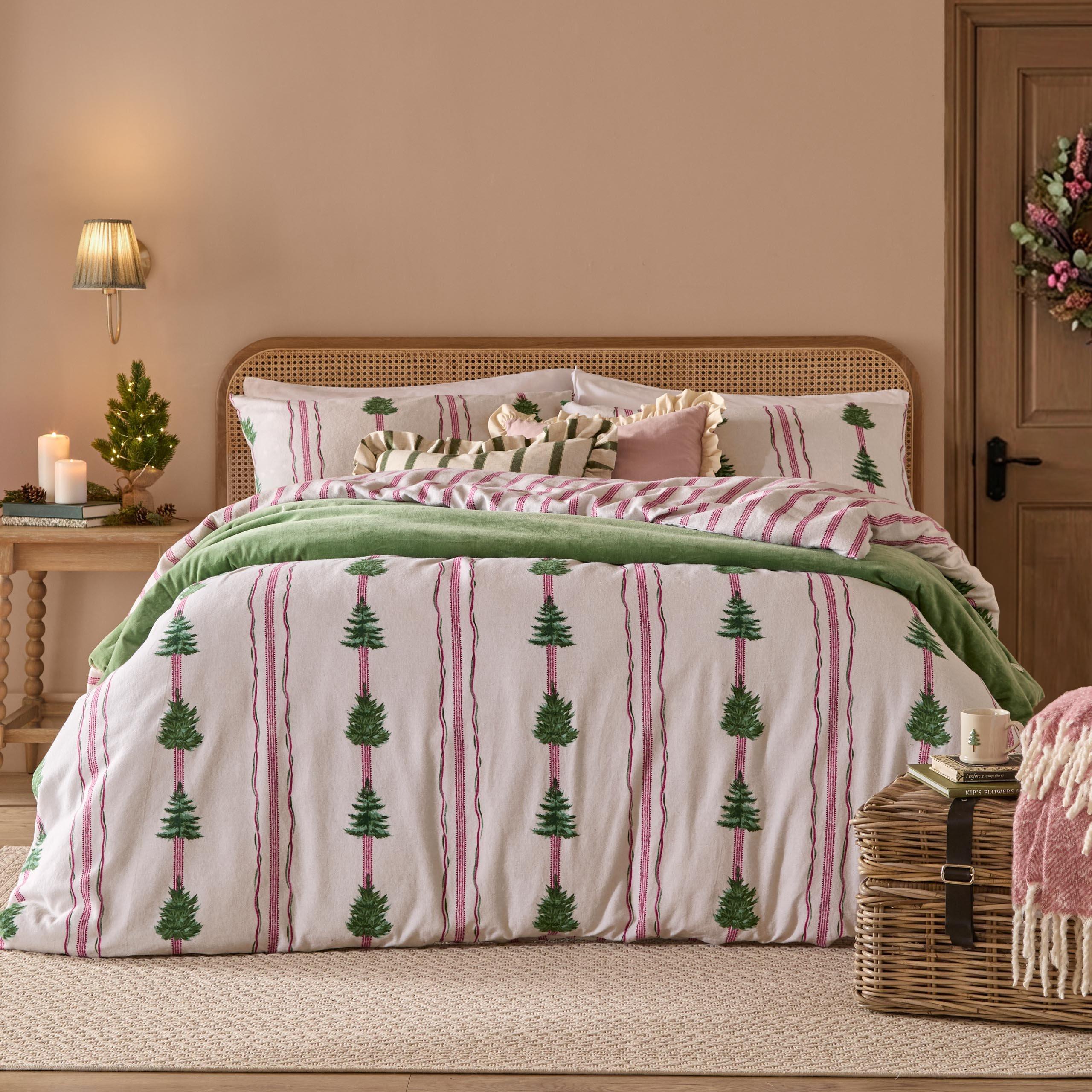Oat - Wylder - Spruce Stripe Reversible Brushed Cotton Duvet Sets - 1