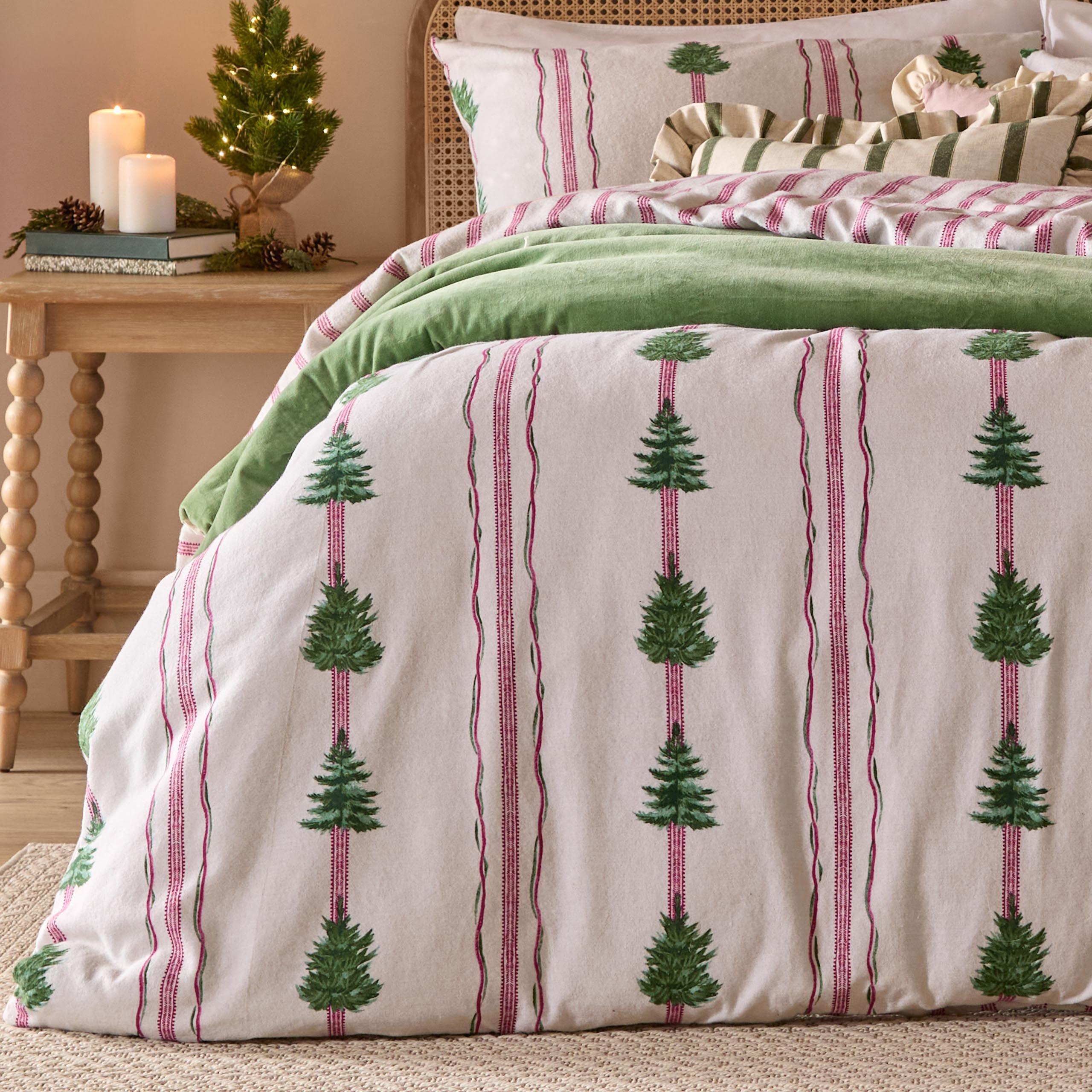 Oat - Wylder - Spruce Stripe Reversible Brushed Cotton Duvet Sets - 2