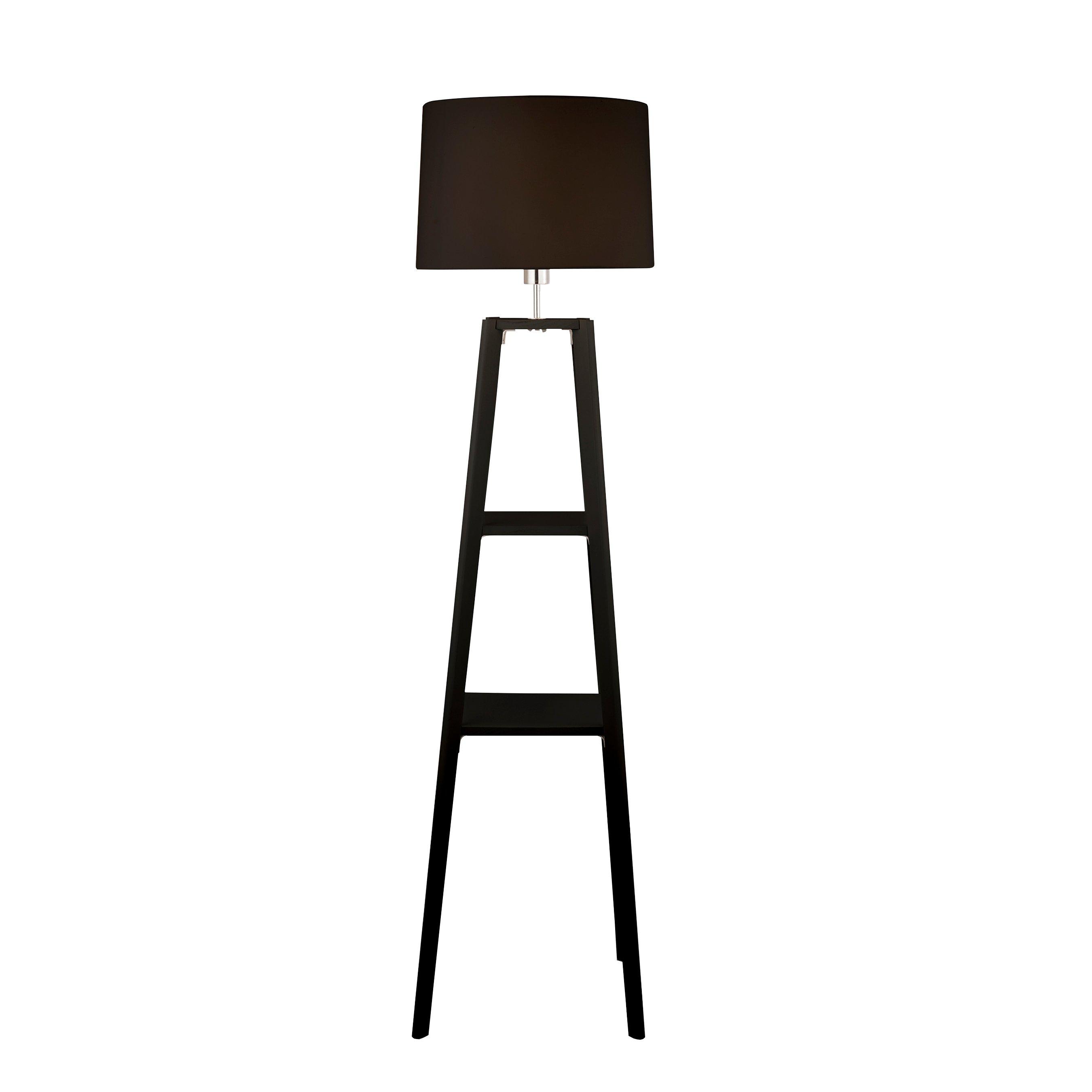 Black - Lighting Collection - Black Shelf Floor Lamp - 2