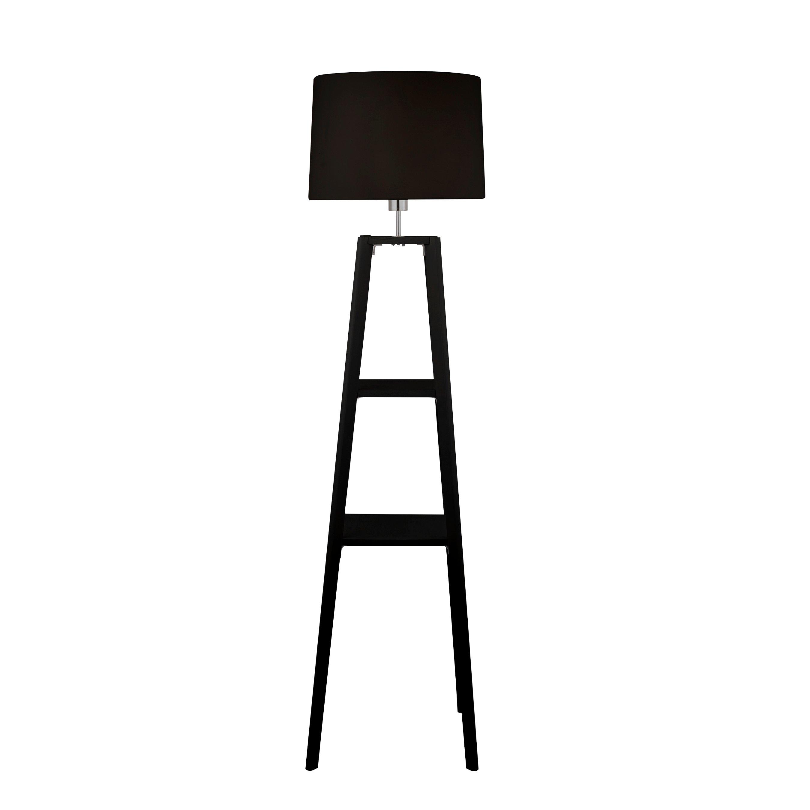 Black - Lighting Collection - Black Shelf Floor Lamp - 3