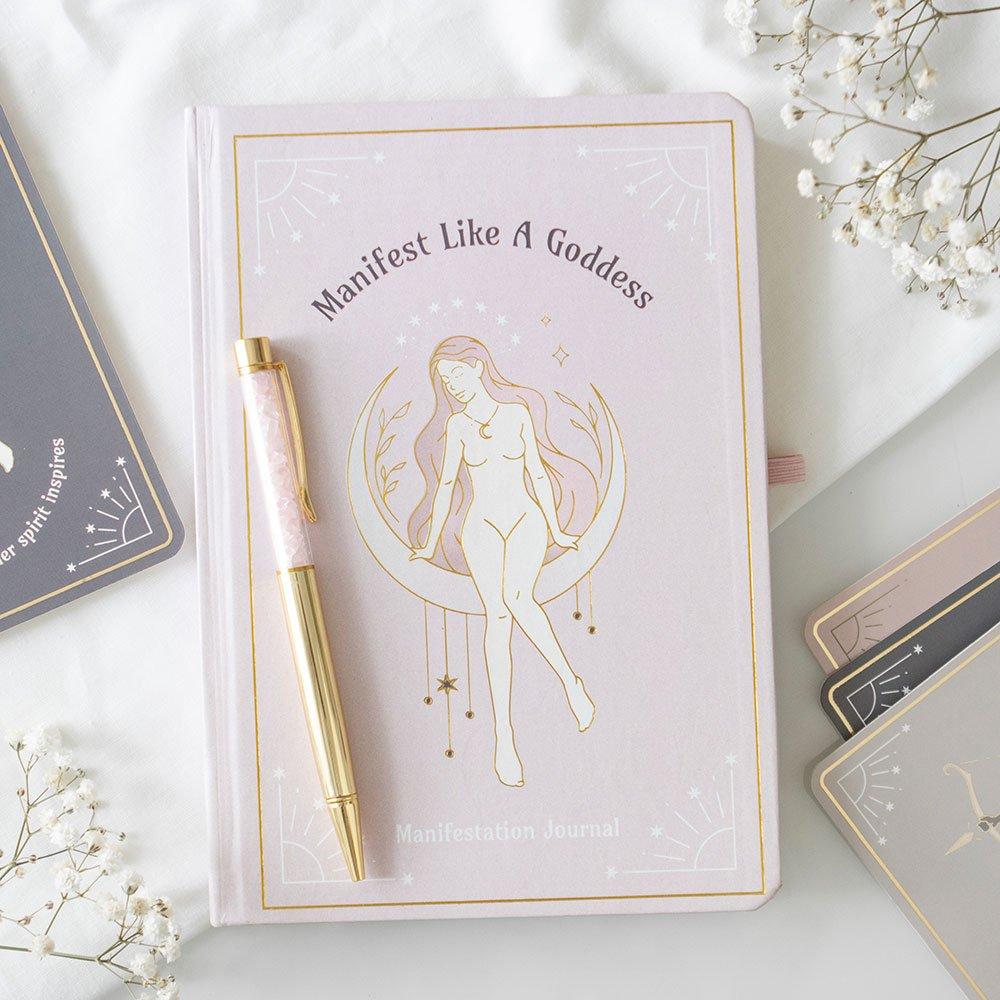 Something Different  Goddess Energy A5 Manifestation Journal And Pen - Pink