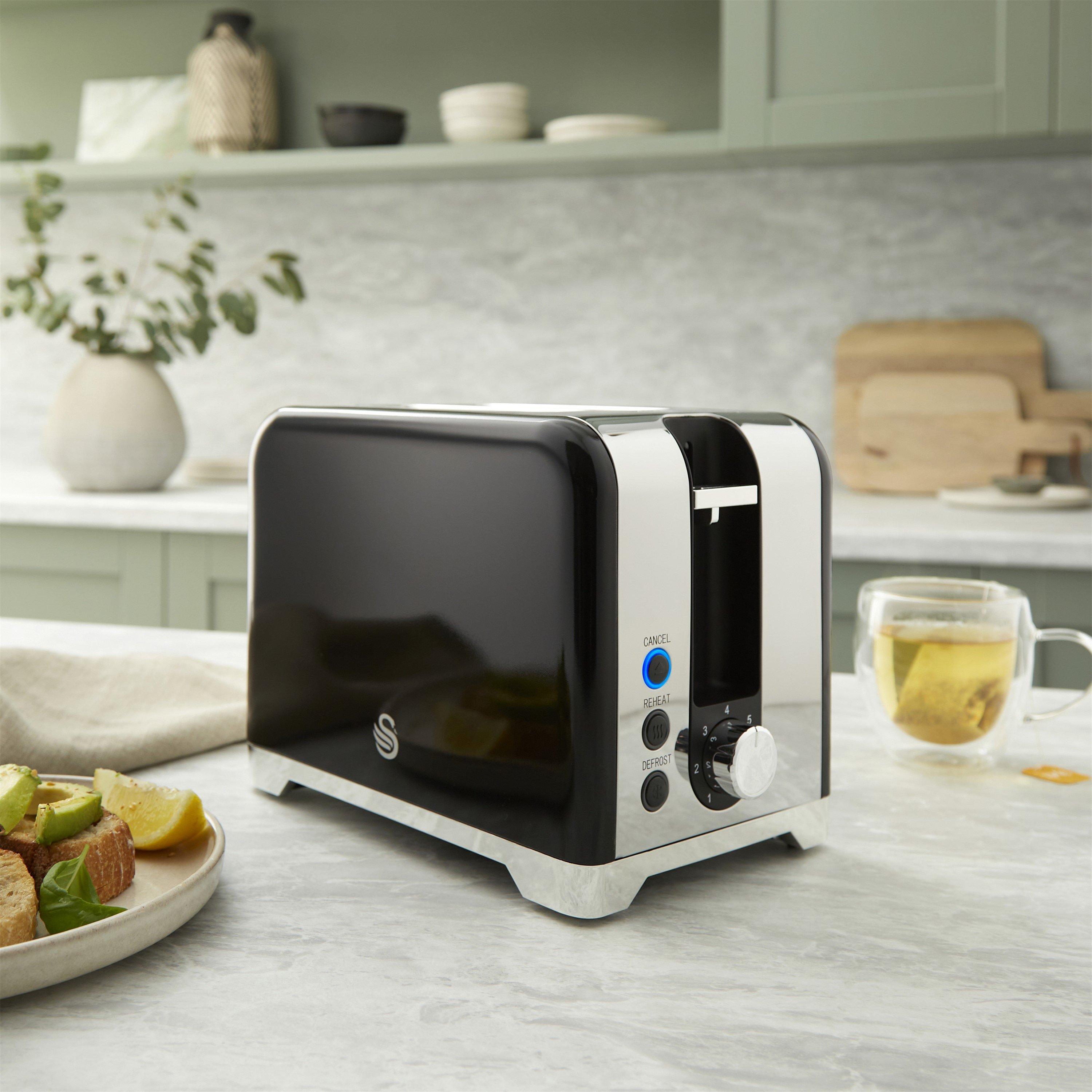 Black - Swan - Solace Kitchen Set - 1.7L Kettle and 930W Toaster - 5