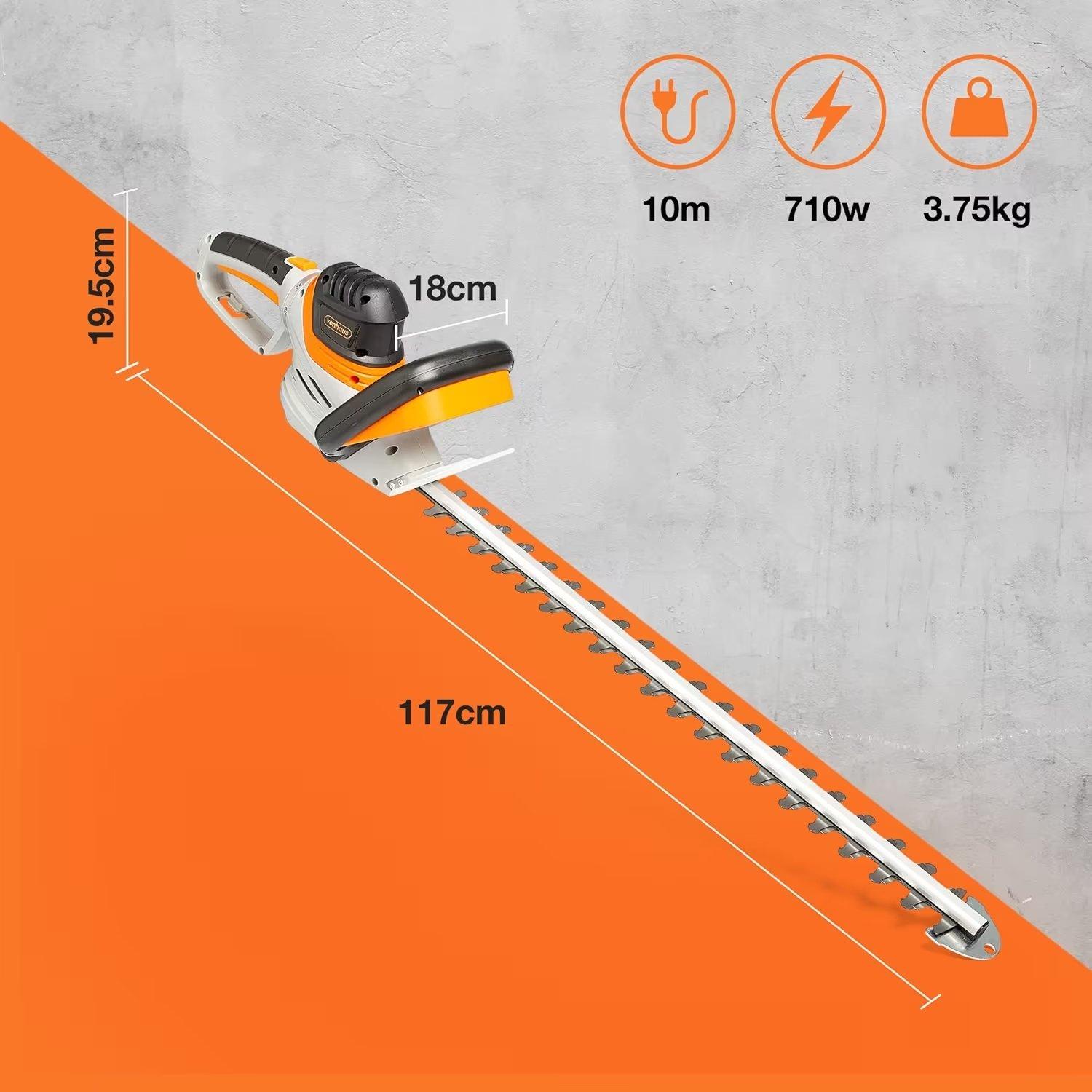 Grey - VonHaus - VonHaus  - 710W Rotatable Hedge Trimmer - 7