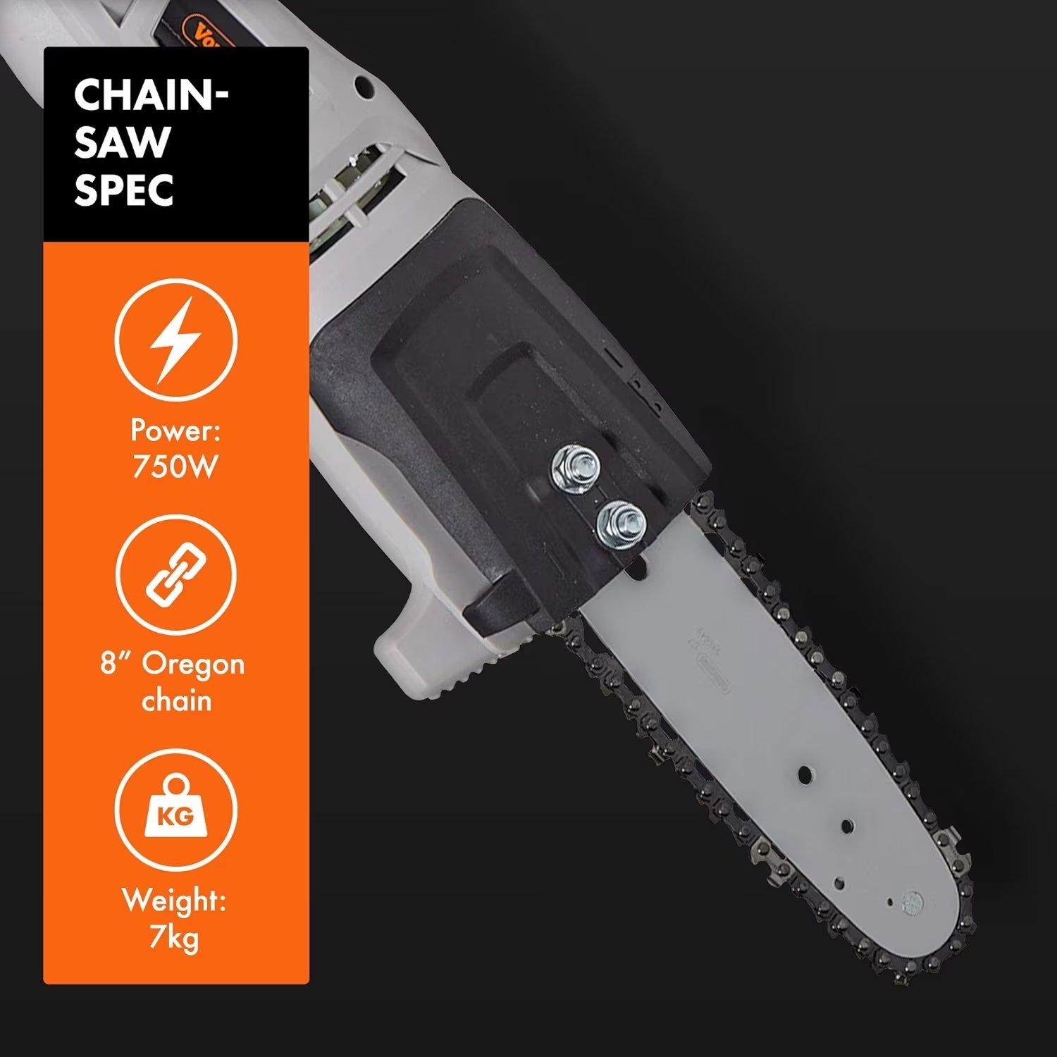 Grey - VonHaus - VonHaus 2 in 1 Chainsaw & Trimmer - 750W - 4