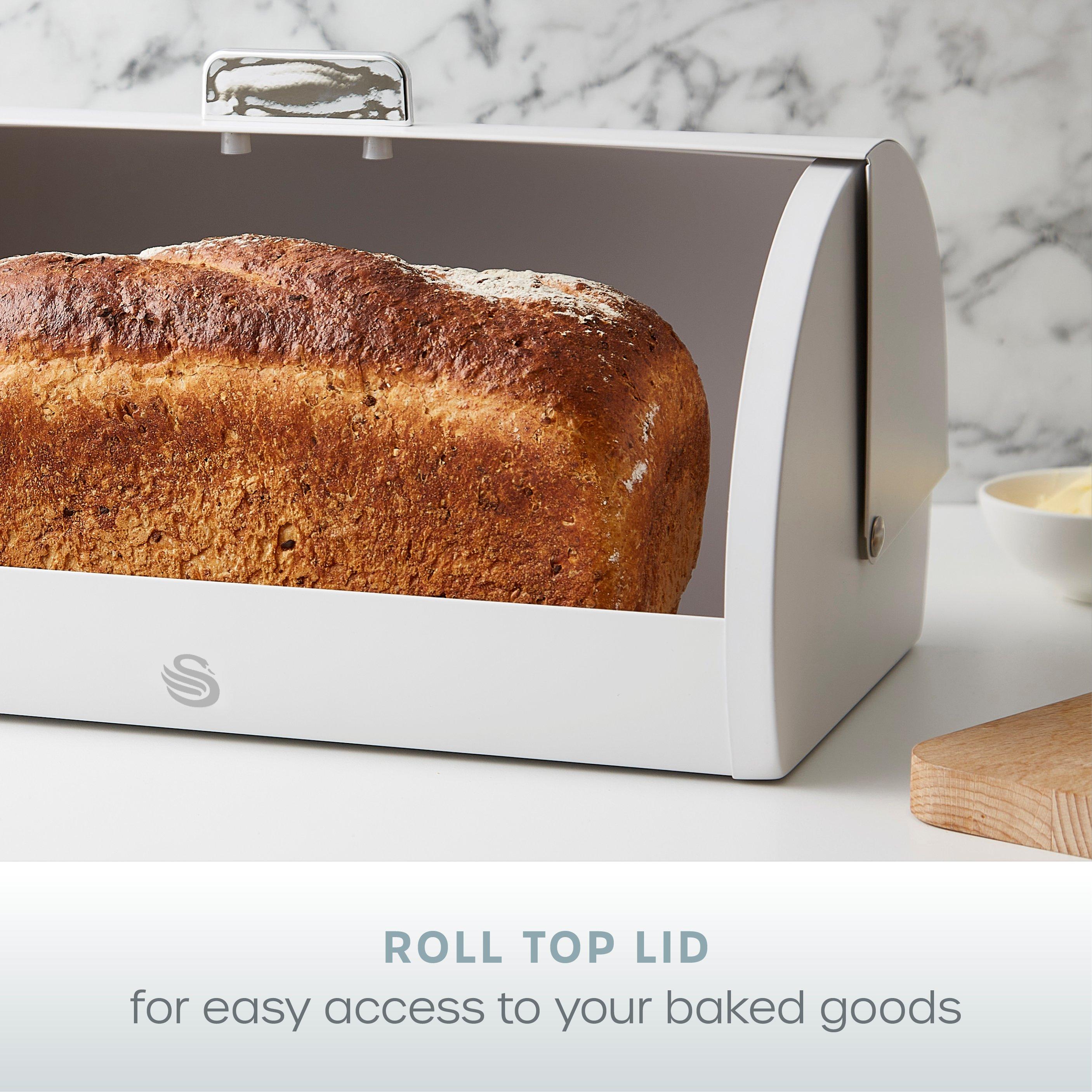 White - Swan - Serenity Bread Bin - White - 3