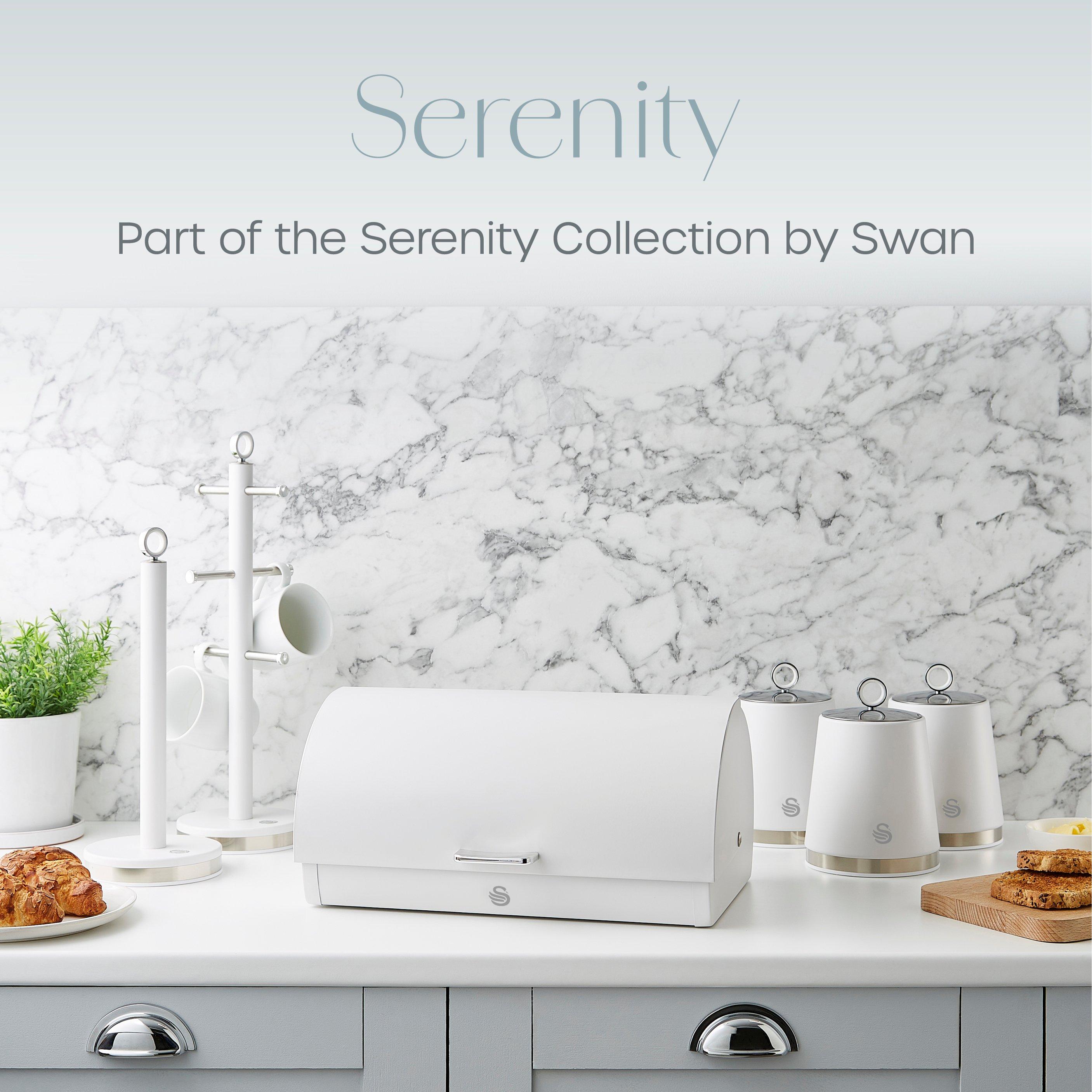 White - Swan - Serenity Bread Bin - White - 8