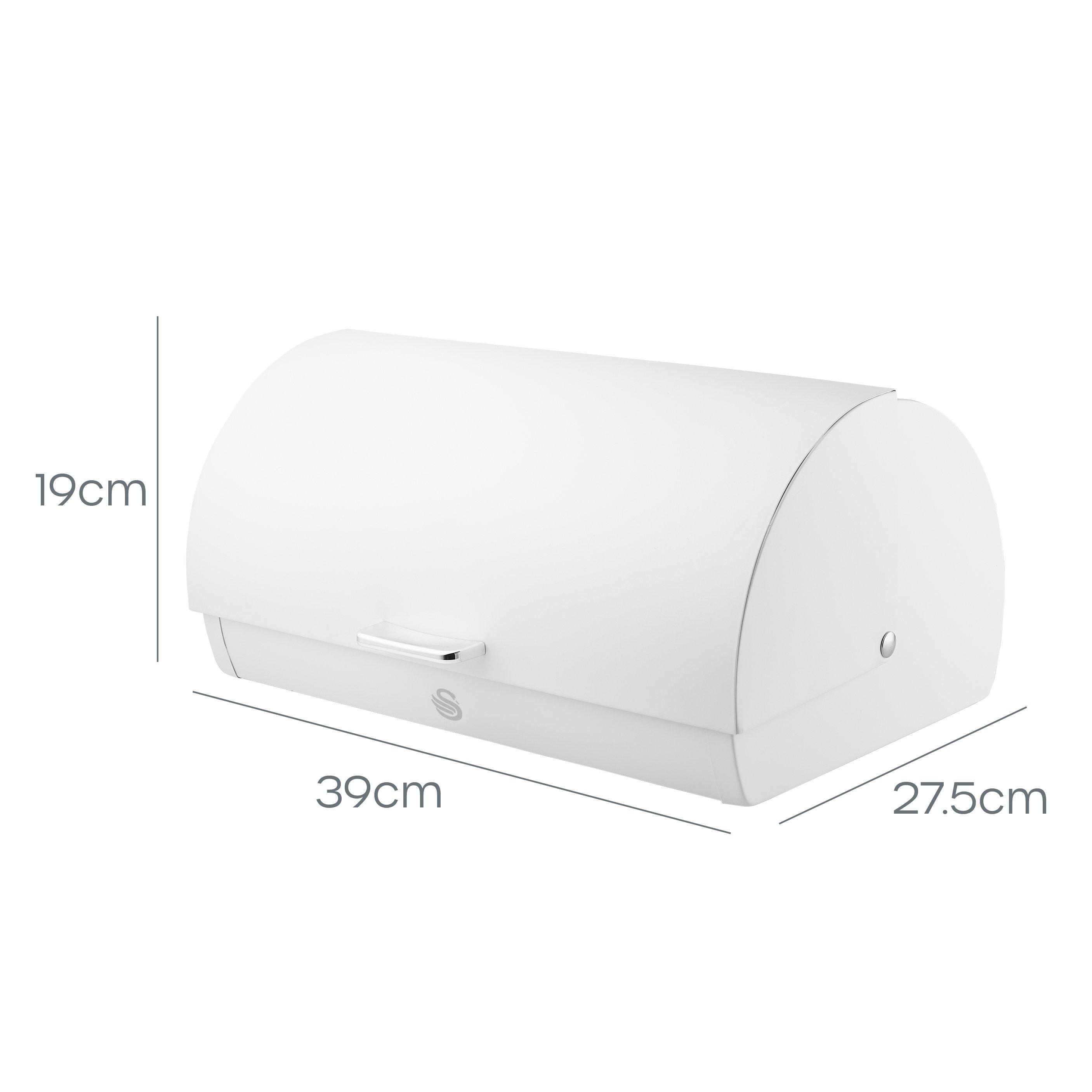 White - Swan - Serenity Bread Bin - White - 9