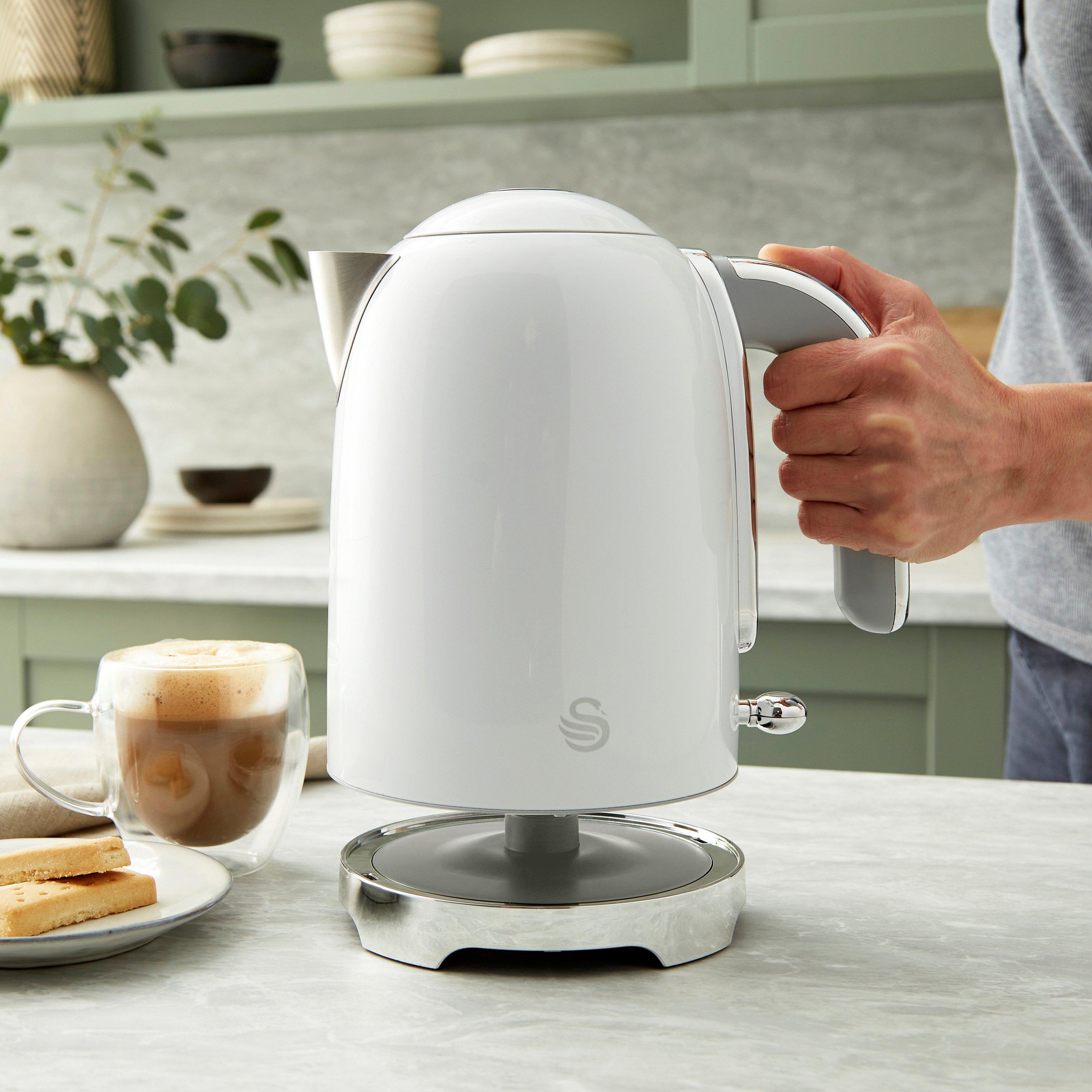 White With Chro - Swan - Swan Solace - Kettle 2 Slice Toaster - White - 3