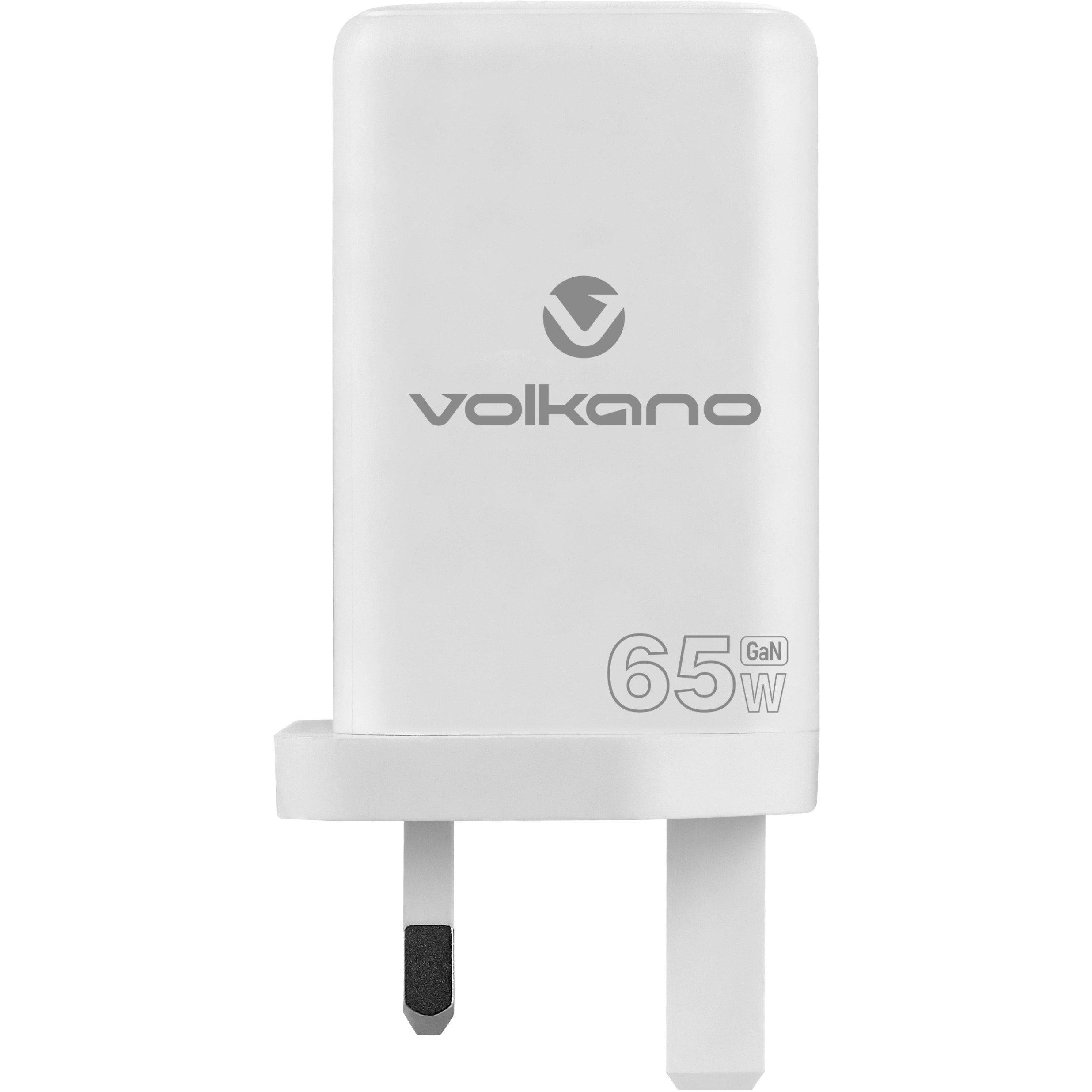 White - Volkano - Volkano 65W GaN PD & QC Dual USB Charger & Cable - 2