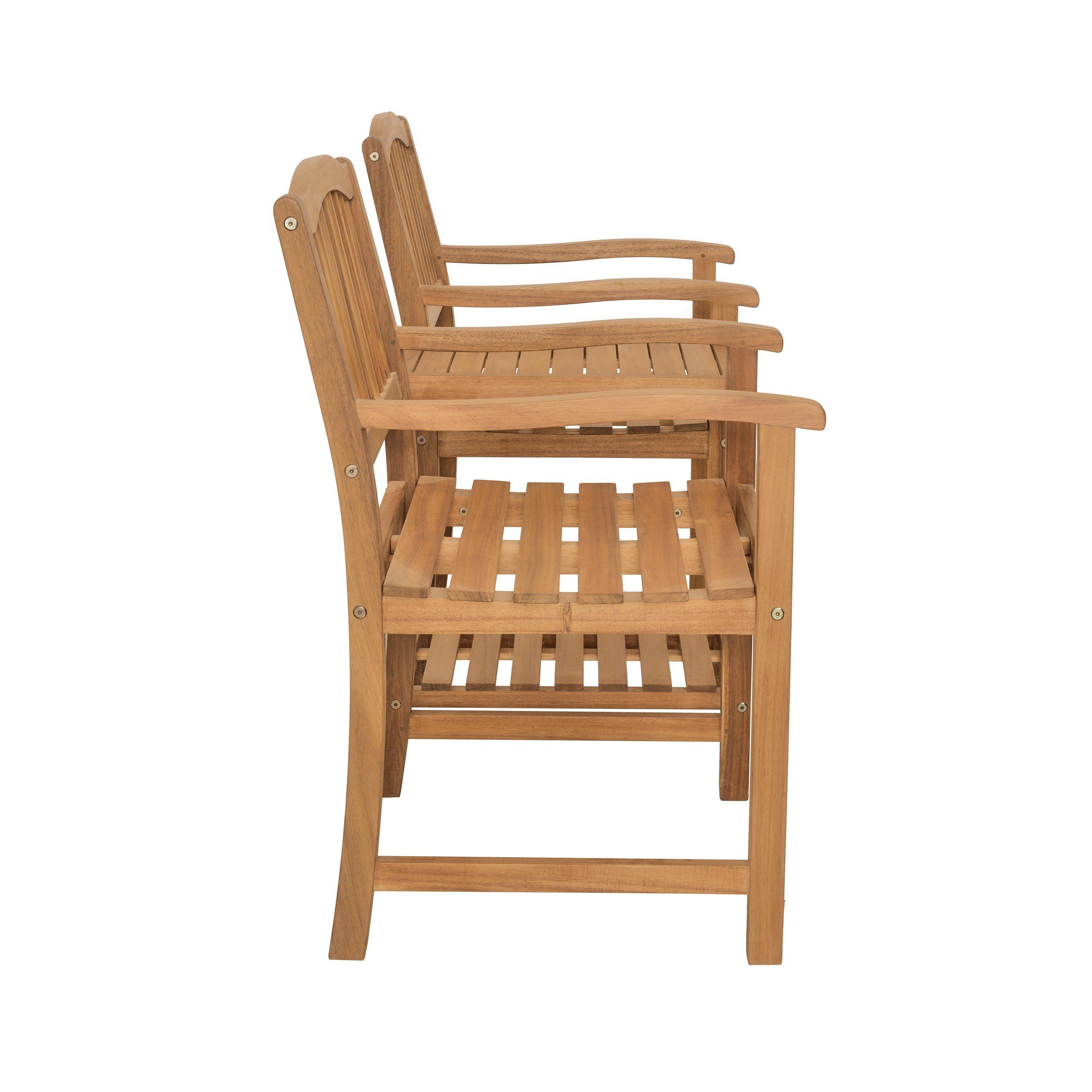 Wood - Suntime - Acacia Companion Love Seat Bench - 2