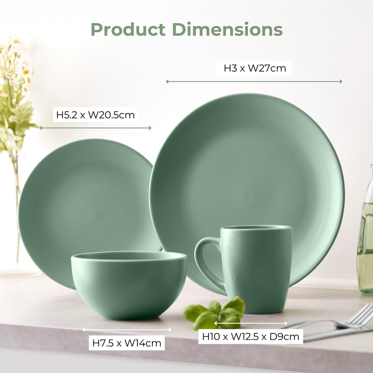 Sage - Tower - Tower 16 Piece Dinner Set Smooth Matte Glaze Finish - 6