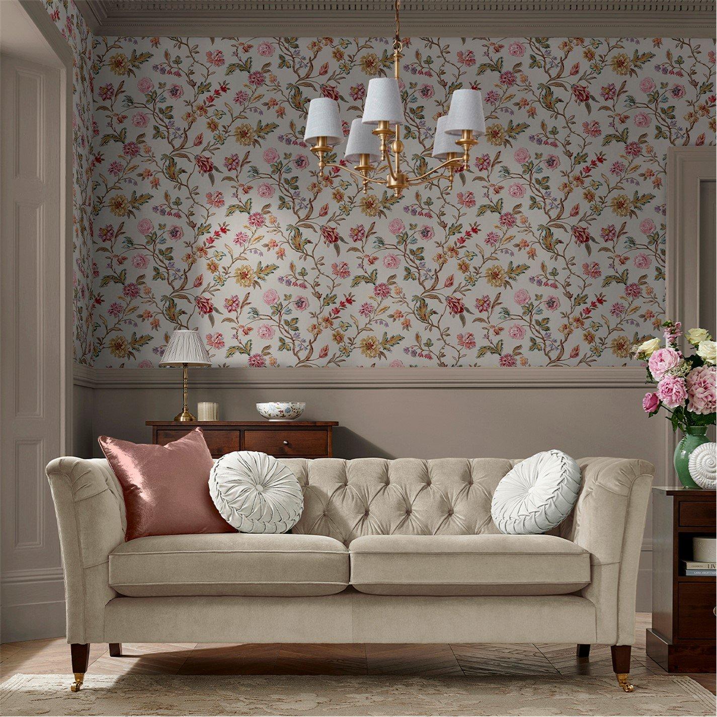 Laura Ashley  Lingmell Trail Pale Sable Wallpaper - Cream
