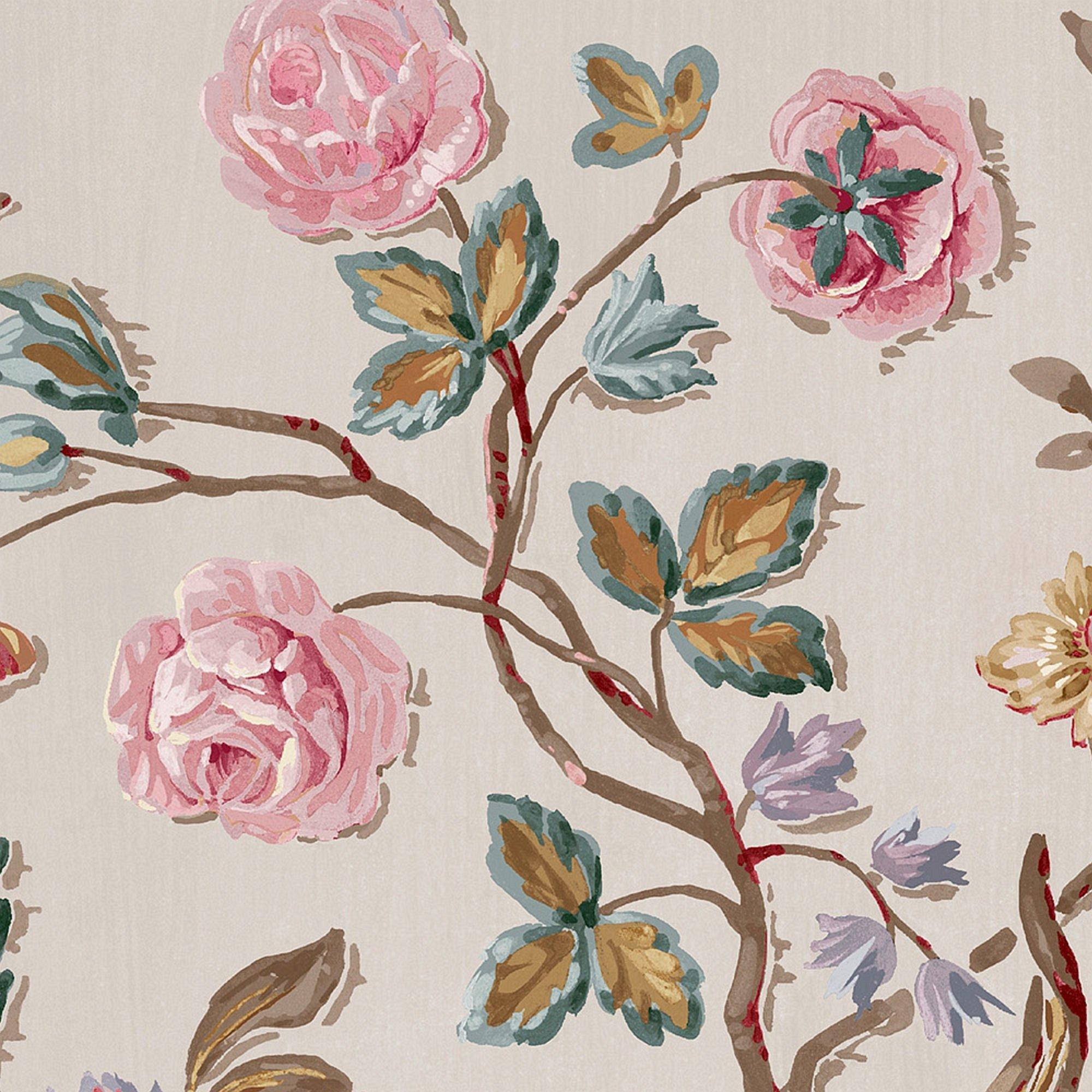 Cream - Laura Ashley - Laura Ashley Lingmell Trail Pale Sable Wallpaper - 4