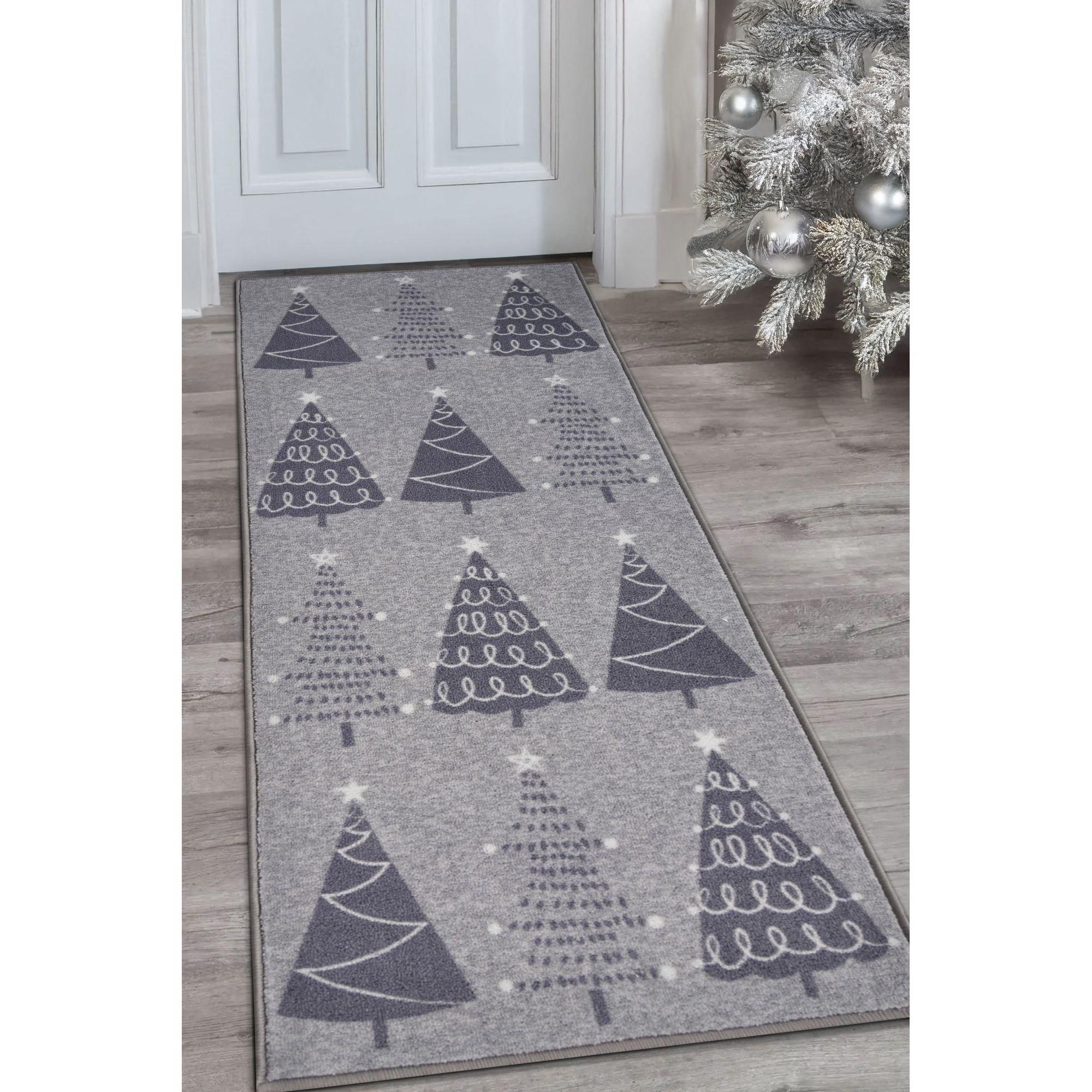 Grey - Homemaker - Christmas Trees Festive Runner Grey - 1