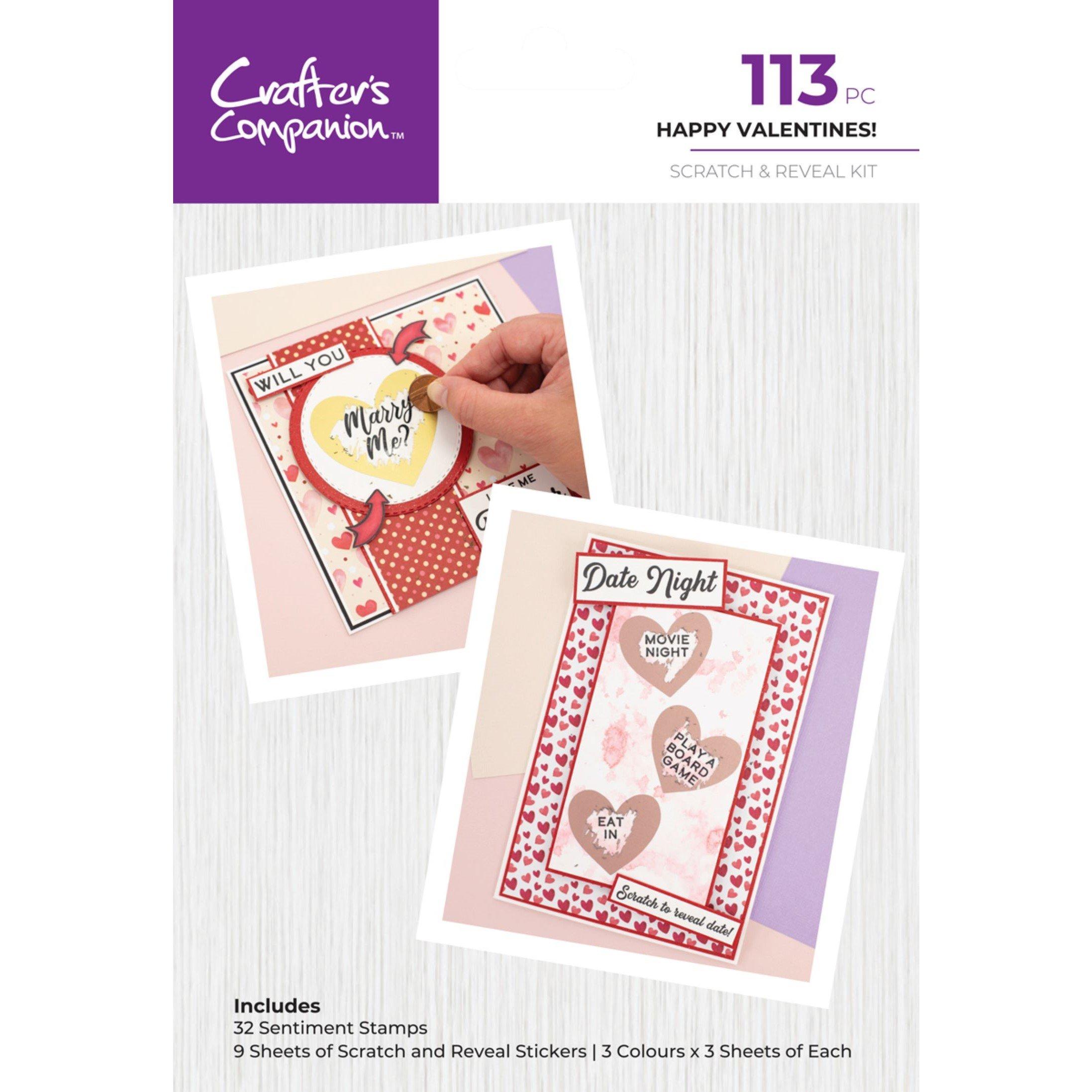 Crafters Companion Scratch Reveal Cardmaking Kit - Happy Valentines!