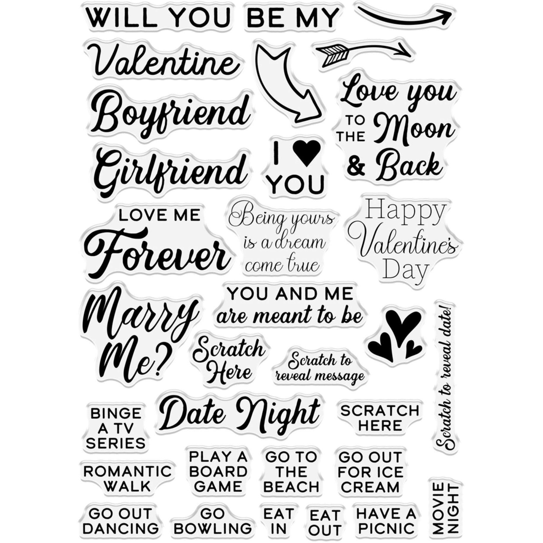 Multi - Crafters Companion - Scratch Reveal Cardmaking Kit - Happy Valentines! - 2