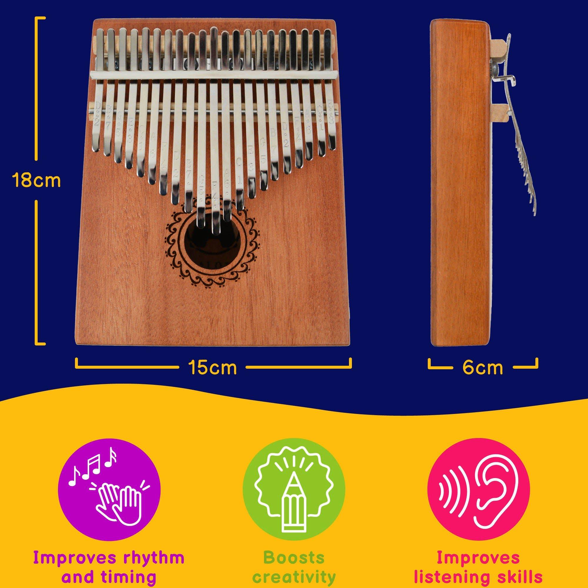 Natural - A-Star - 21 Key Kalimba Thumb Piano - Natural - 3