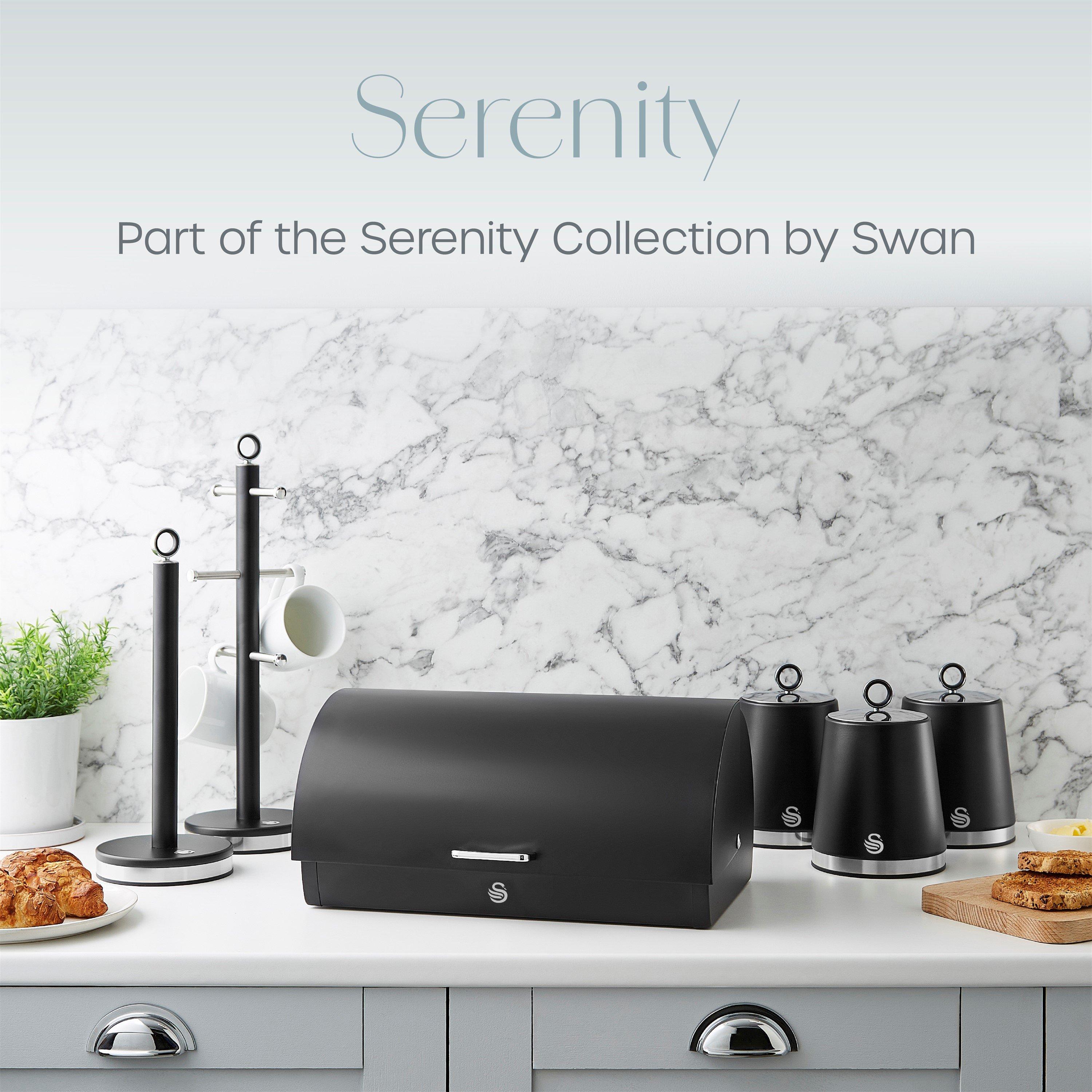 Black - Swan - Serenity Bread Bin - Black - 2