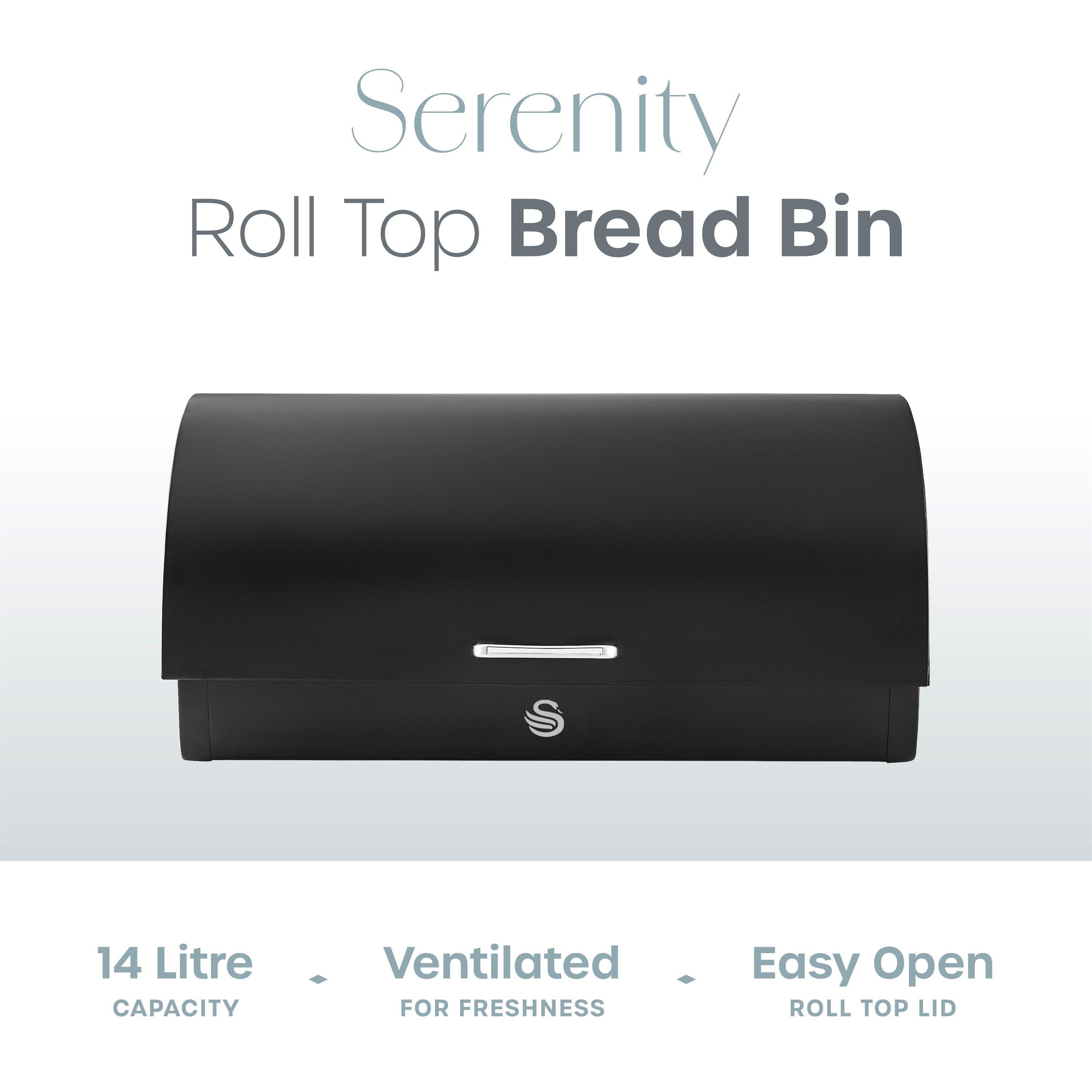 Black - Swan - Serenity Bread Bin - Black - 3