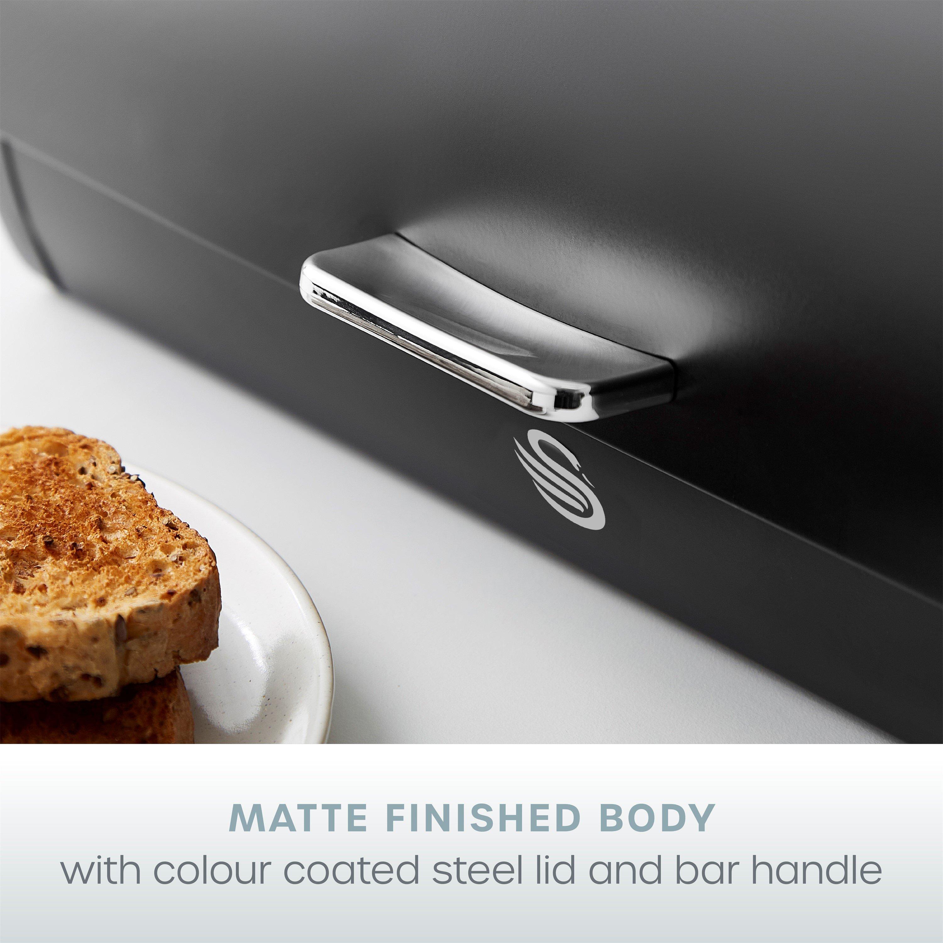 Black - Swan - Serenity Bread Bin - Black - 6