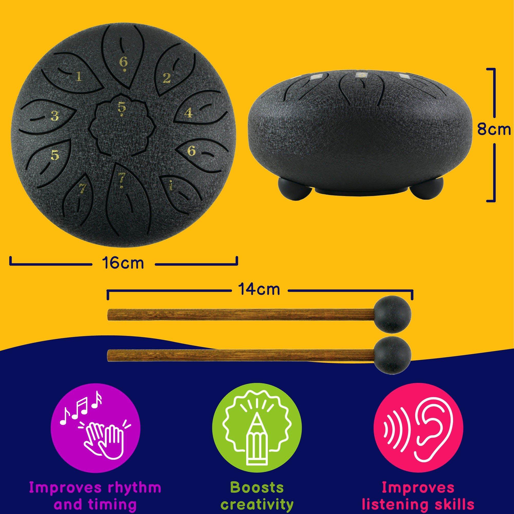 Black - A-Star - 6 Inch Tongue Drum Key of C - 2