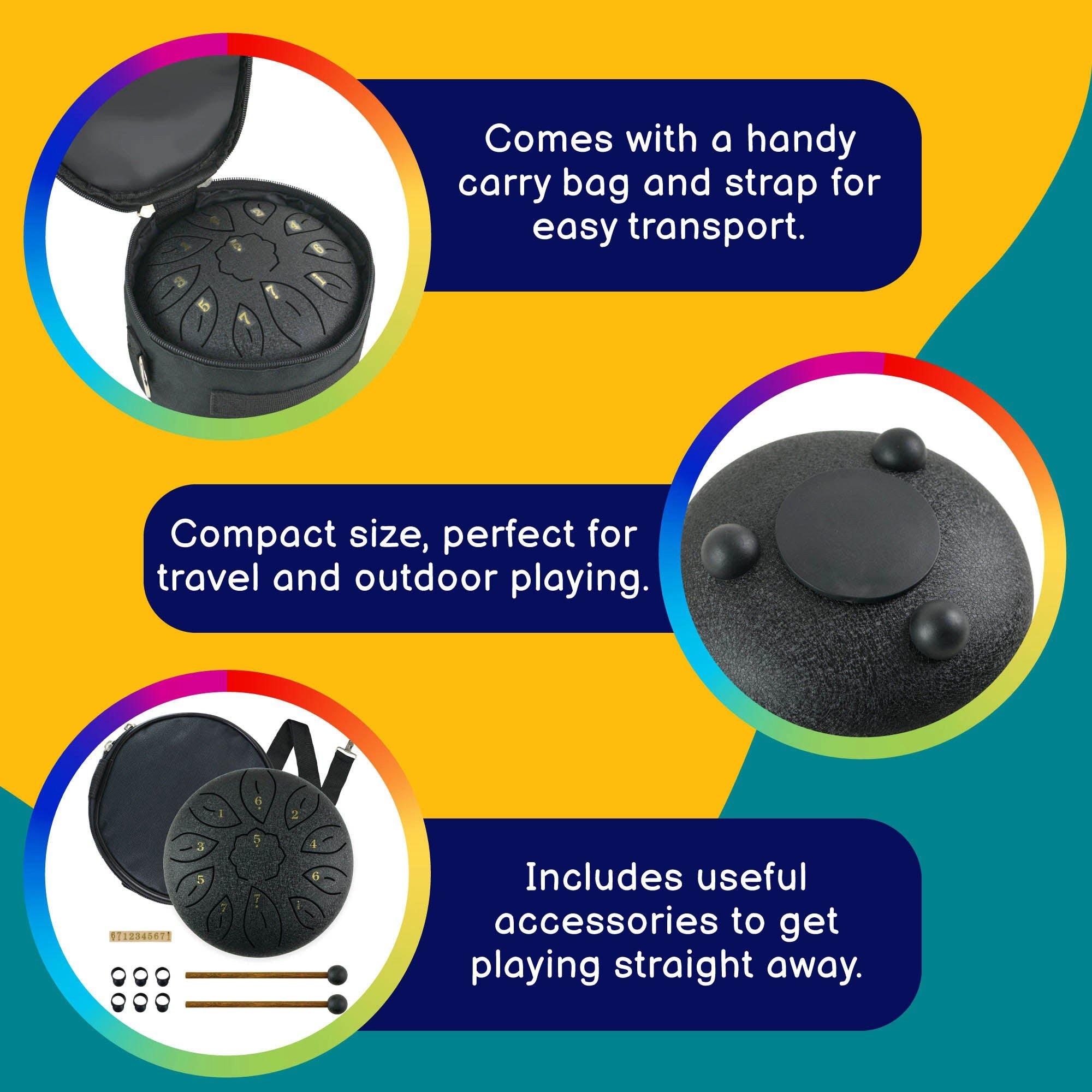 Black - A-Star - 6 Inch Tongue Drum Key of C - 3