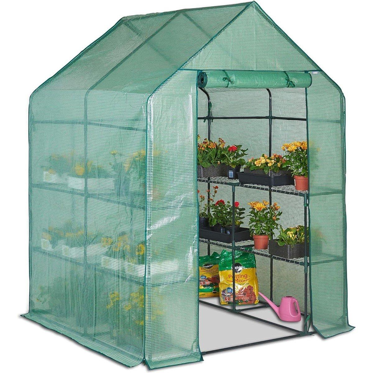 Green - VonHaus - Deep Walk In Greenhouse - 1