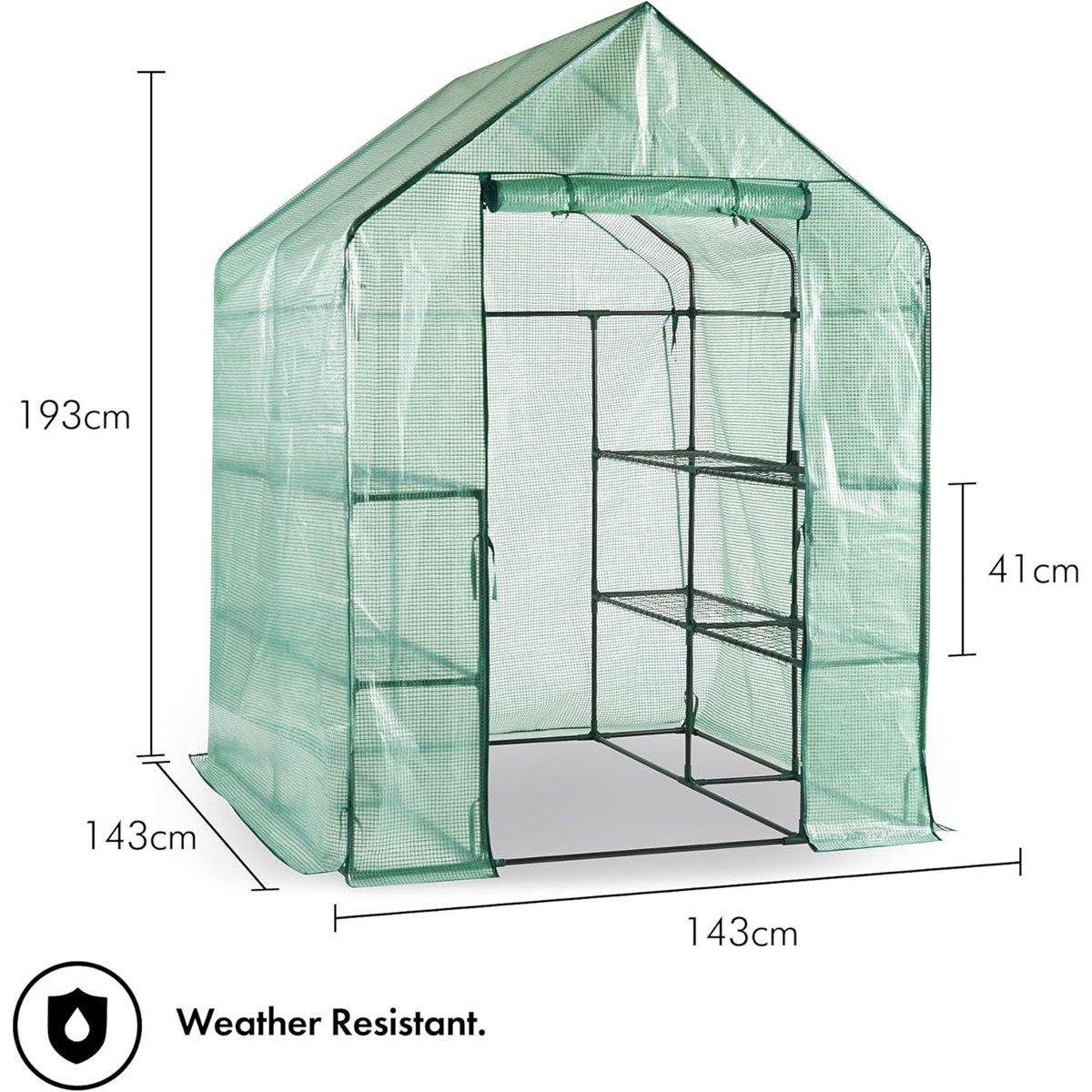 Green - VonHaus - Deep Walk In Greenhouse - 2
