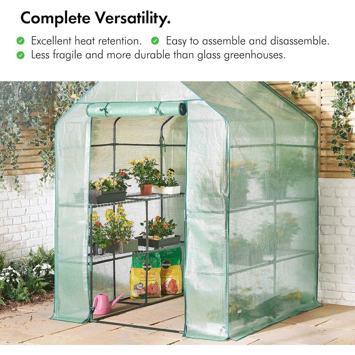 Green - VonHaus - Deep Walk In Greenhouse - 5