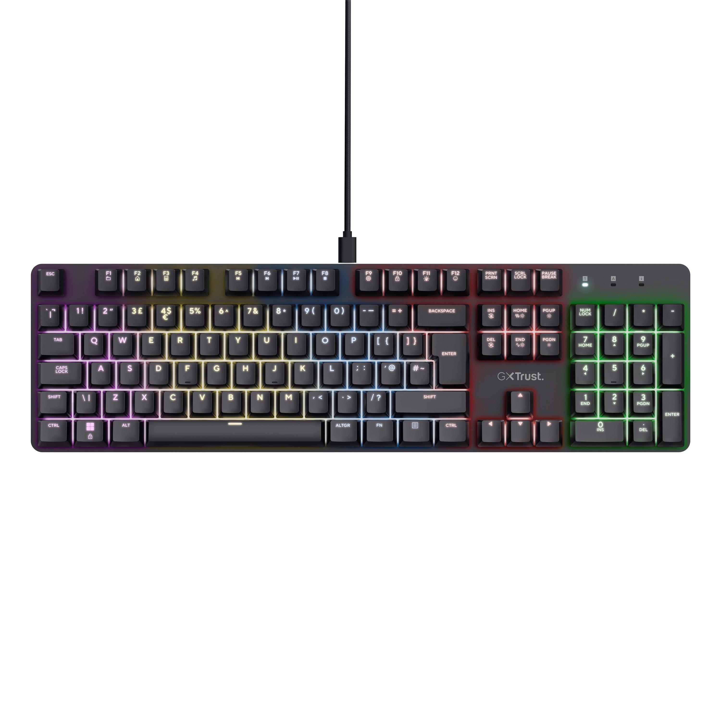 Trust Gaming GXT 871 Zora Tastiera Meccanica Gaming IT Layout - Switch Huano Lineari, RGB Personalizzabile, Anti-Ghosting