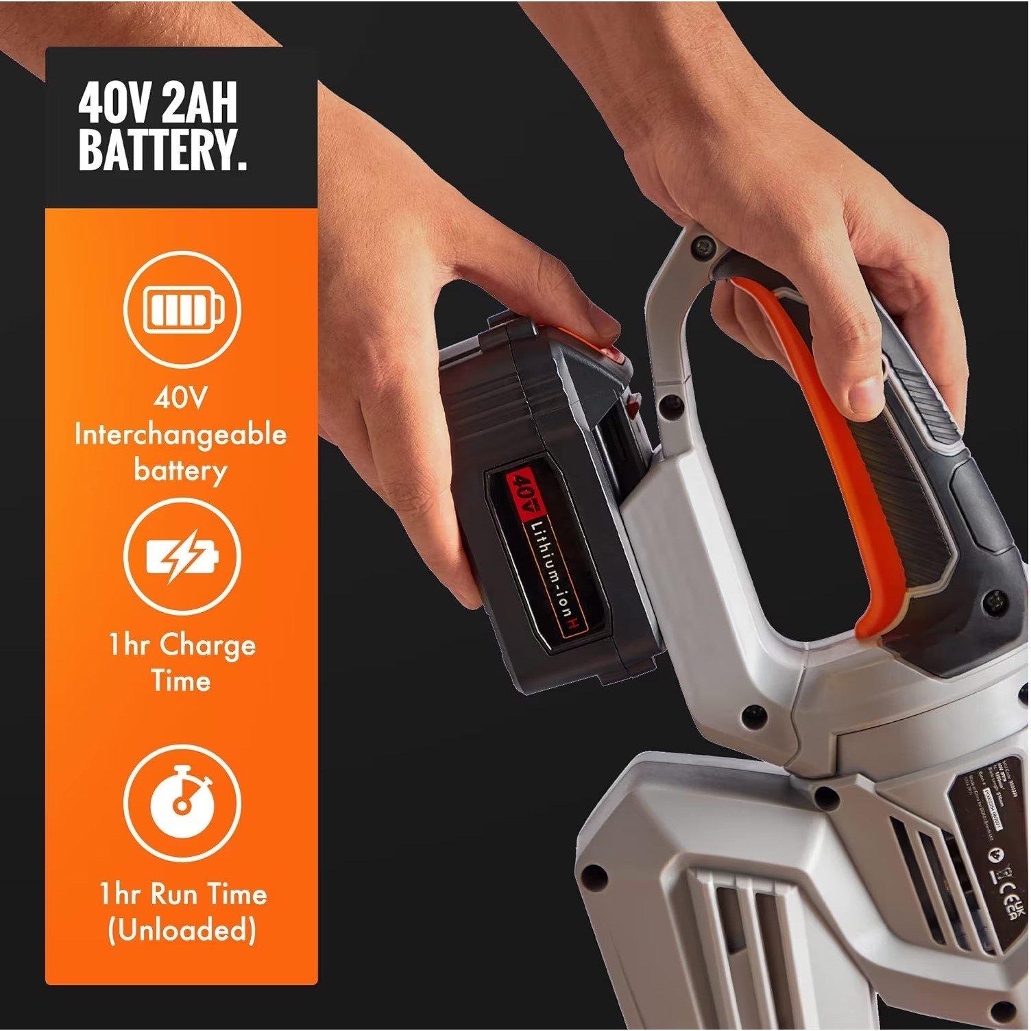 Grey - VonHaus - VonHaus  - Cordless Hedge Trimmer 40V - 4