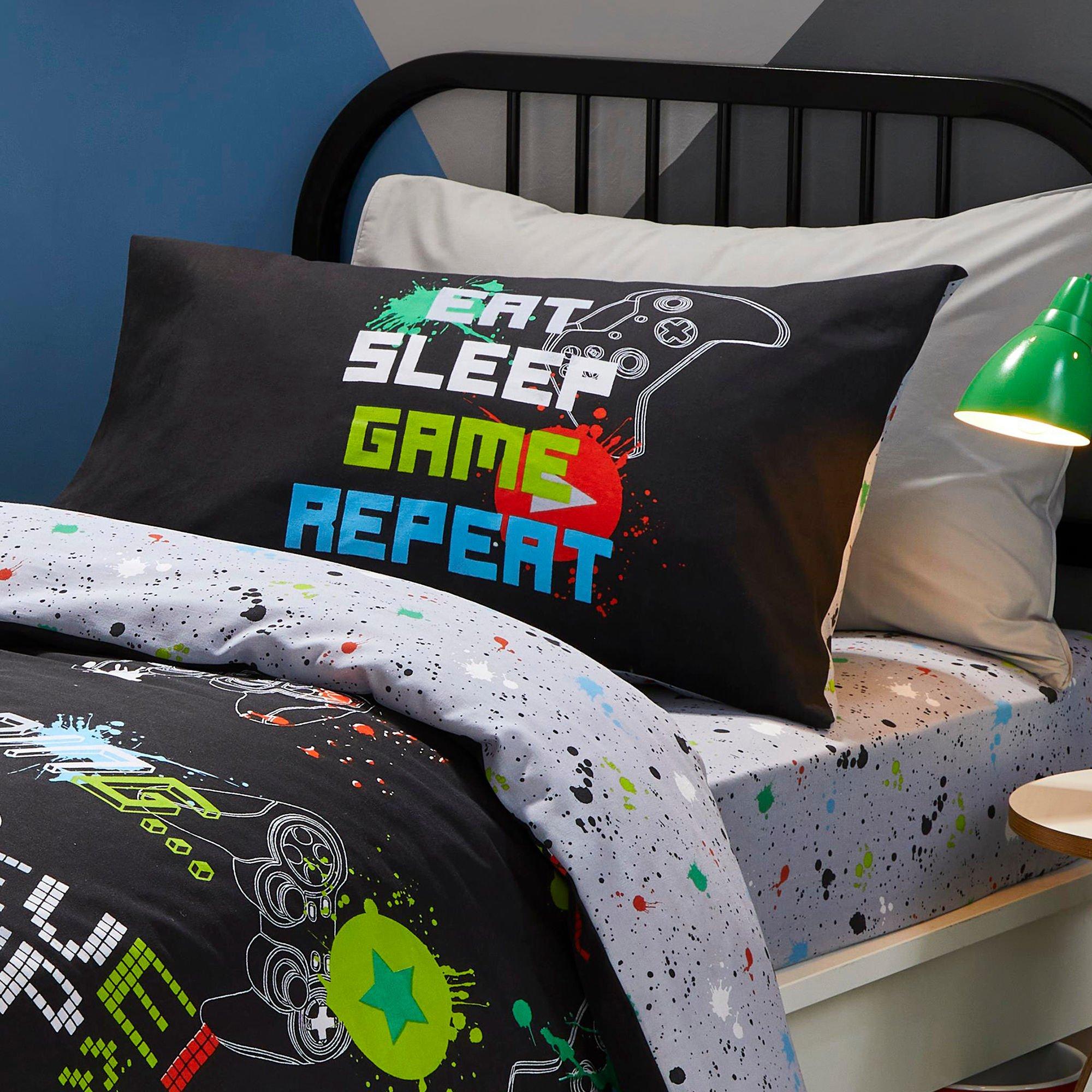Black - Bedlam - Game Kids Glow in the Dark Duvet Cover Set - Black - 3