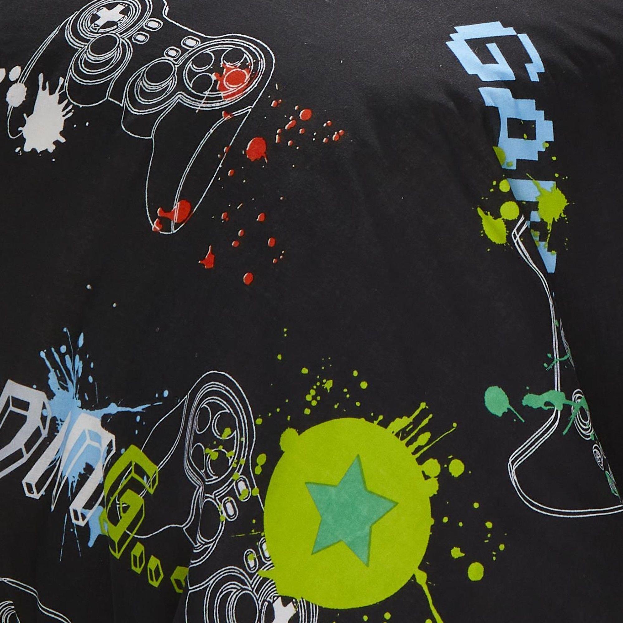 Black - Bedlam - Game Kids Glow in the Dark Duvet Cover Set - Black - 5