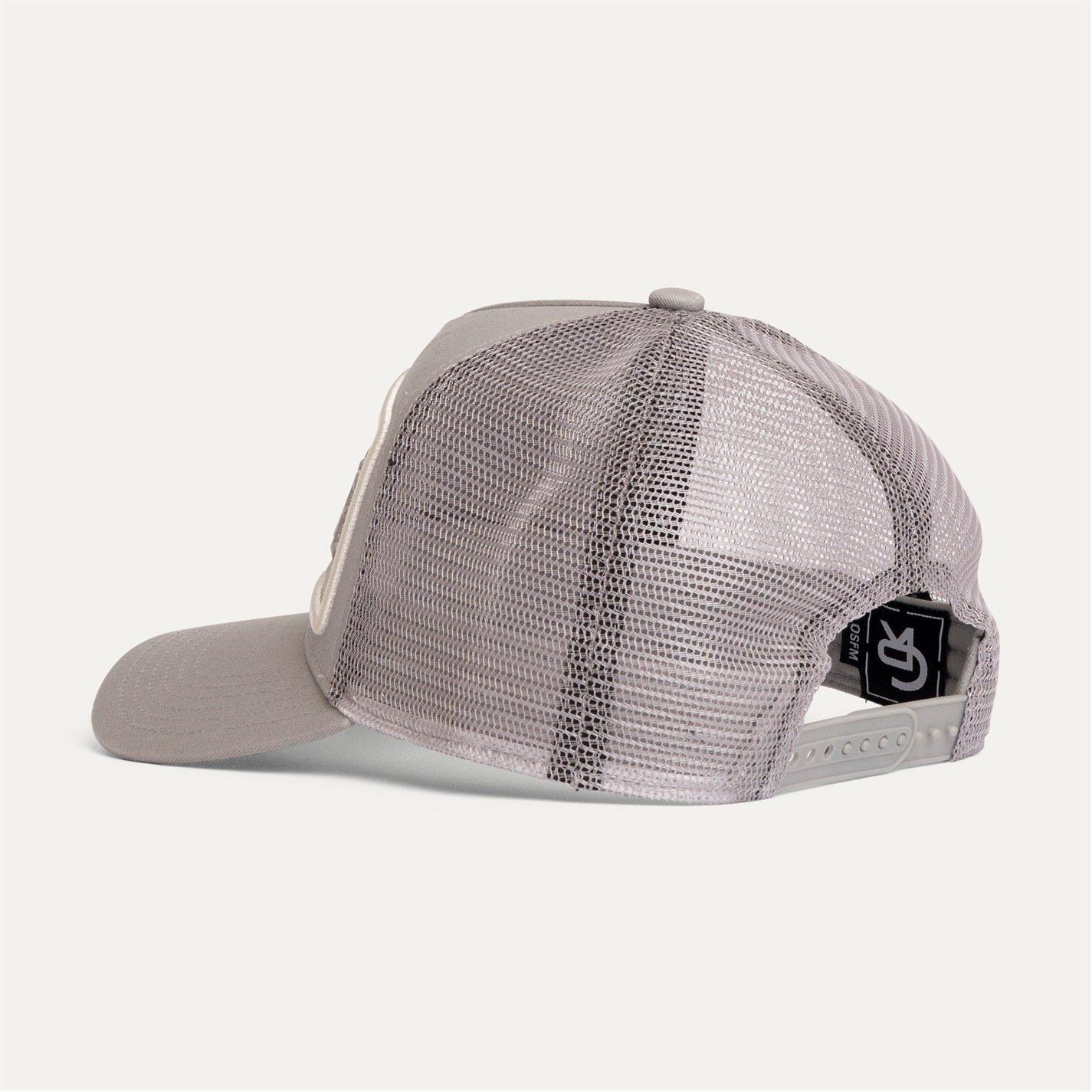 Grey / White - Christian Rose - Iconic Vinyl Patch Trucker Cap - 3