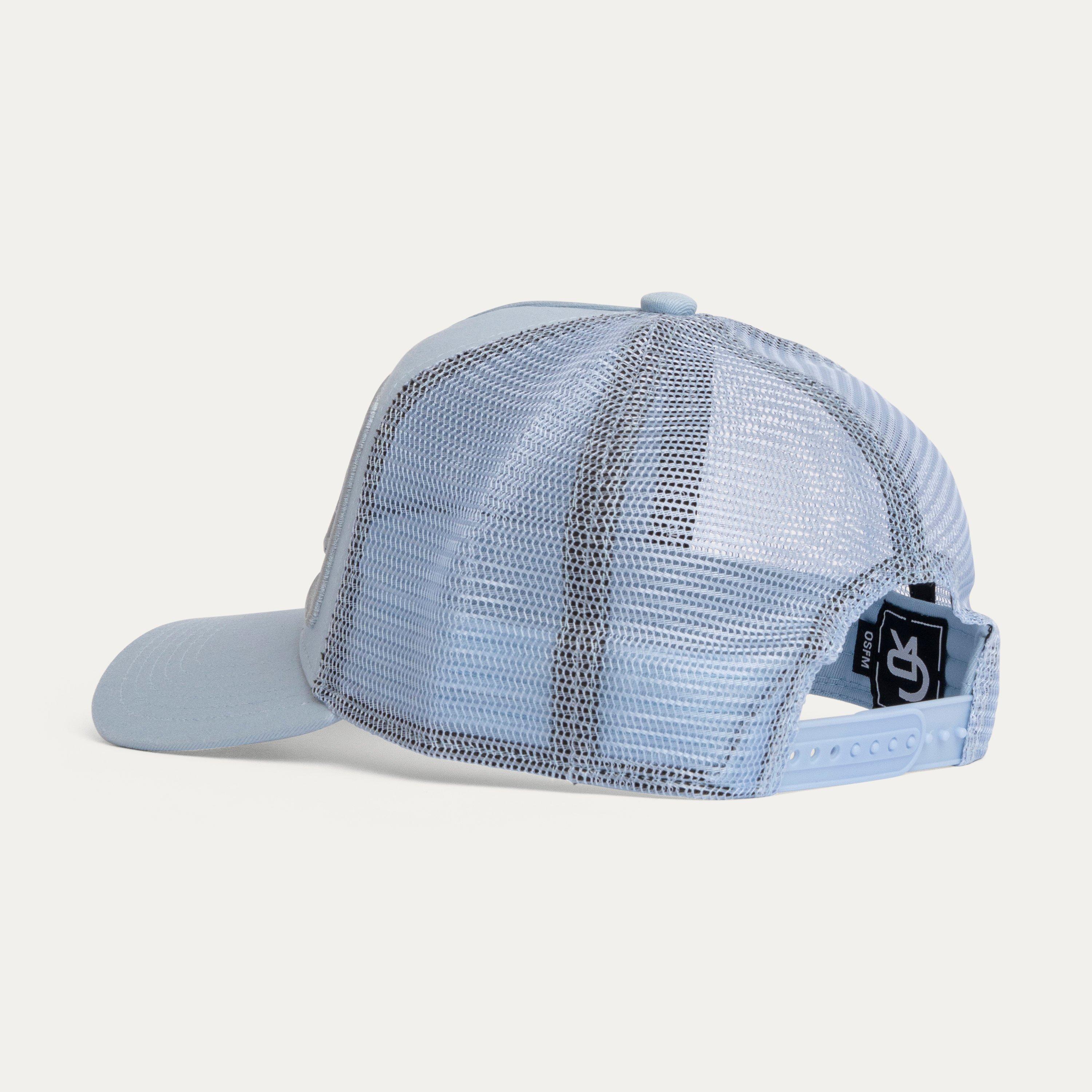Ice Blue - Christian Rose - Iconic Vinyl Patch Trucker Cap - 3