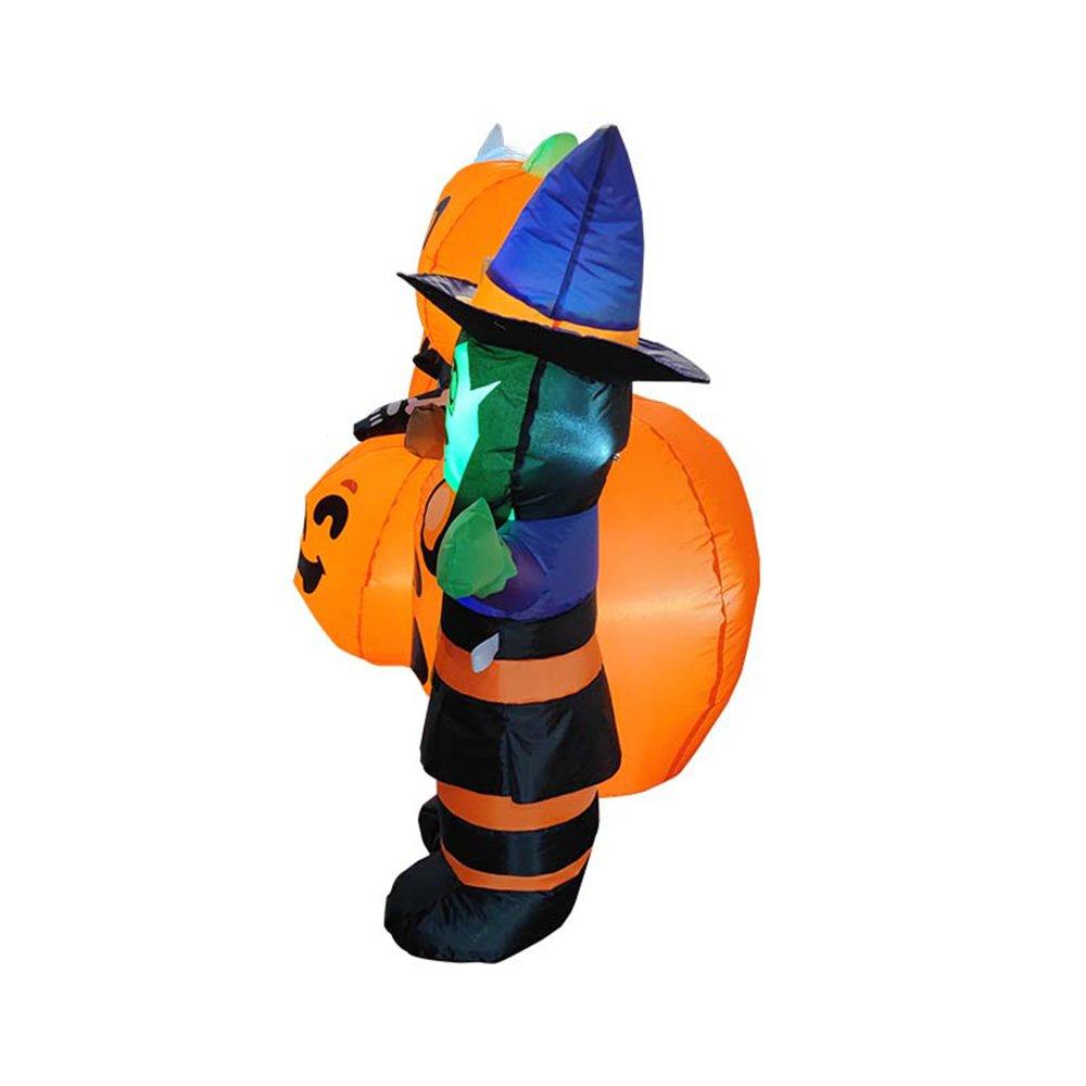 Multi - LIFE IDEAS - 8ft Inflatable Pumpkin with Witch & Ghost - 4