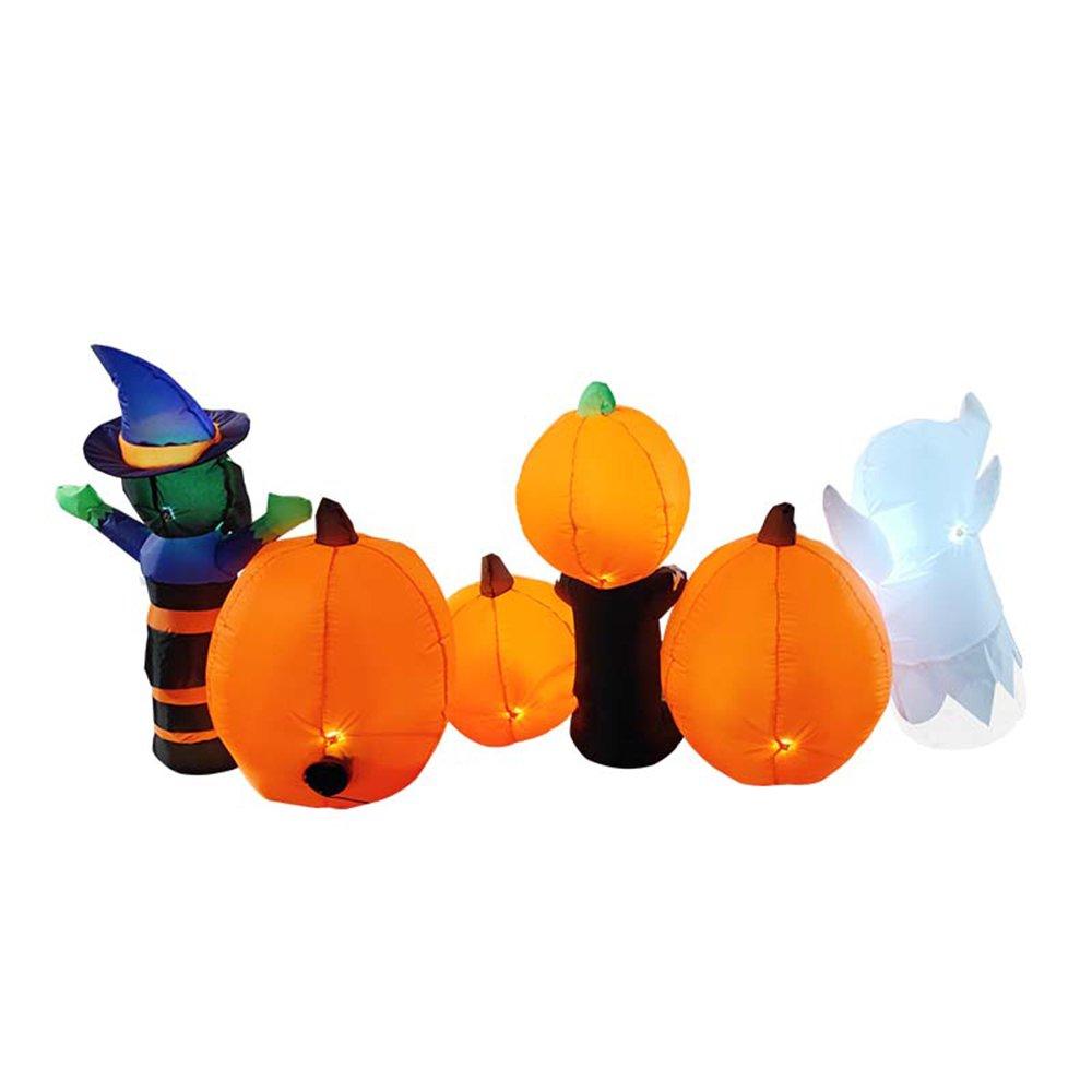 Multi - LIFE IDEAS - 8ft Inflatable Pumpkin with Witch & Ghost - 6